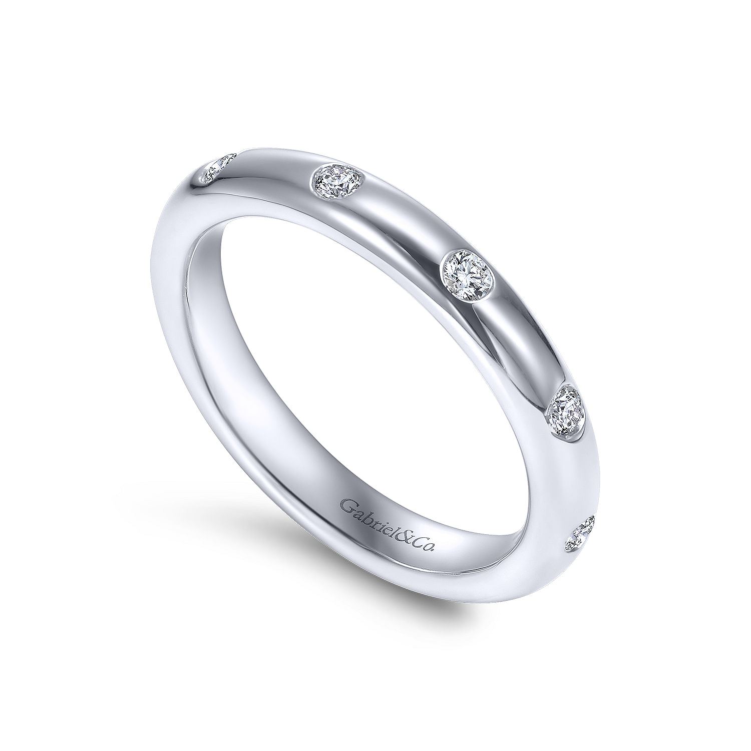 14k White Gold Diamond Eternity Band Anniversary Band angle 3 14k White Gold Diamond Eternity Band Anniversary Band angle 3
