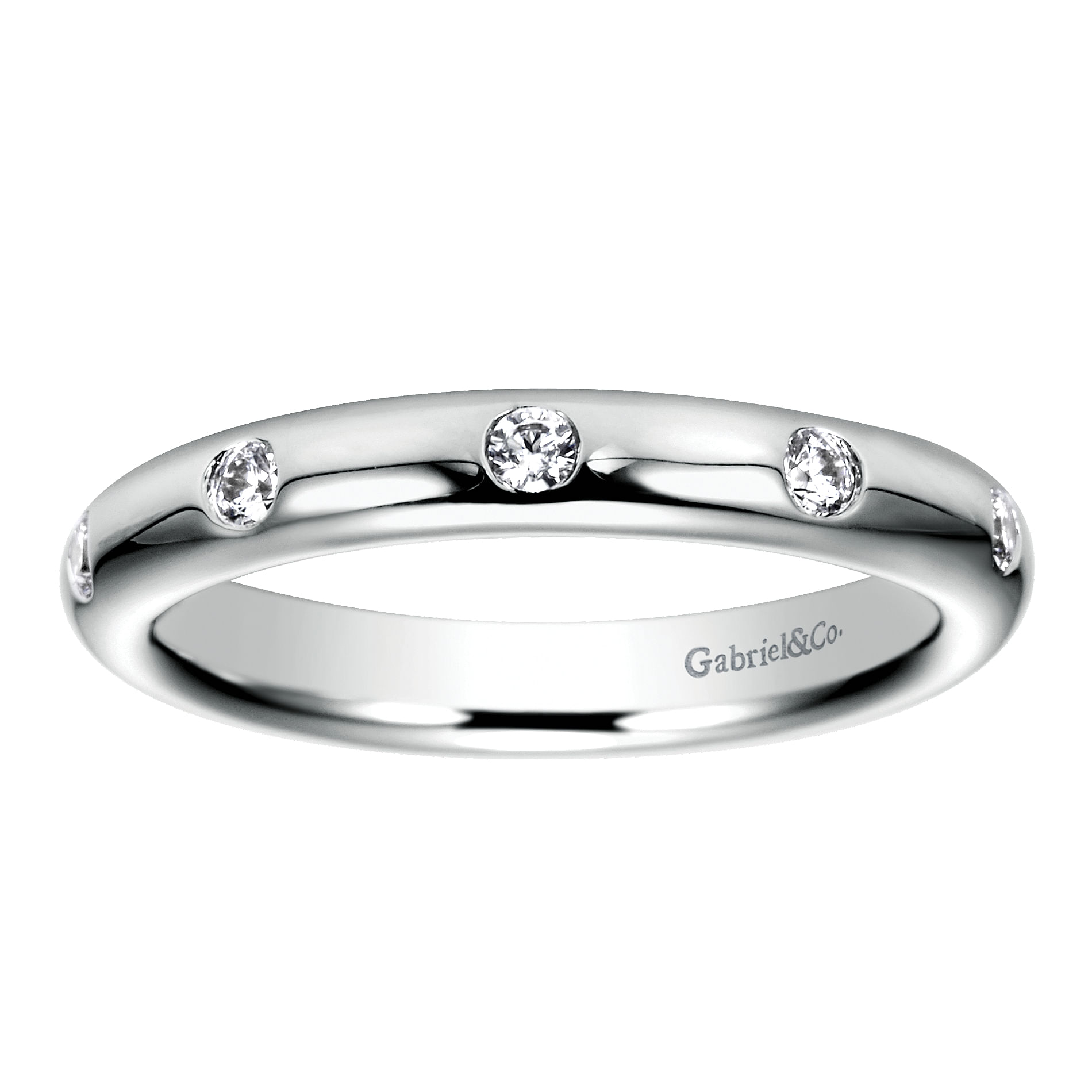 14k White Gold Diamond Eternity Band Anniversary Band angle 5 14k White Gold Diamond Eternity Band Anniversary Band angle 5