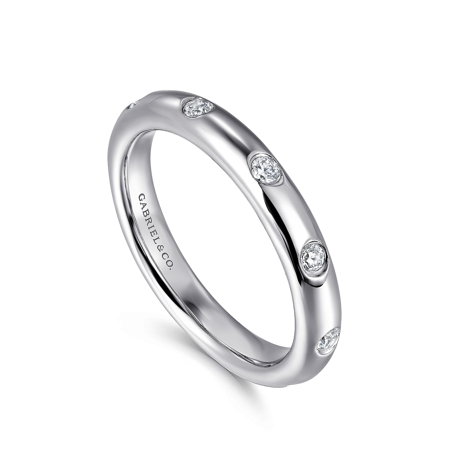 14k White Gold Diamond Eternity Band Anniversary Band angle 3 14k White Gold Diamond Eternity Band Anniversary Band angle 3