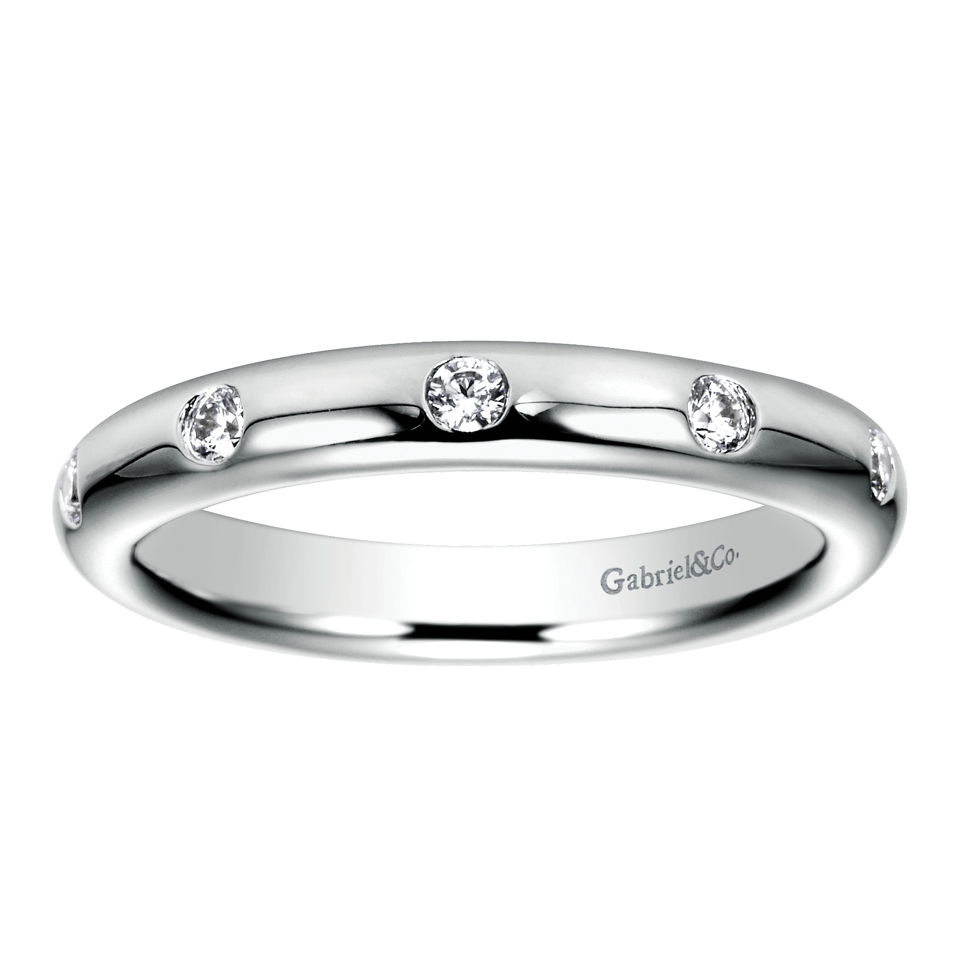 14k White Gold Diamond Eternity Band Anniversary Band angle 5 14k White Gold Diamond Eternity Band Anniversary Band angle 5