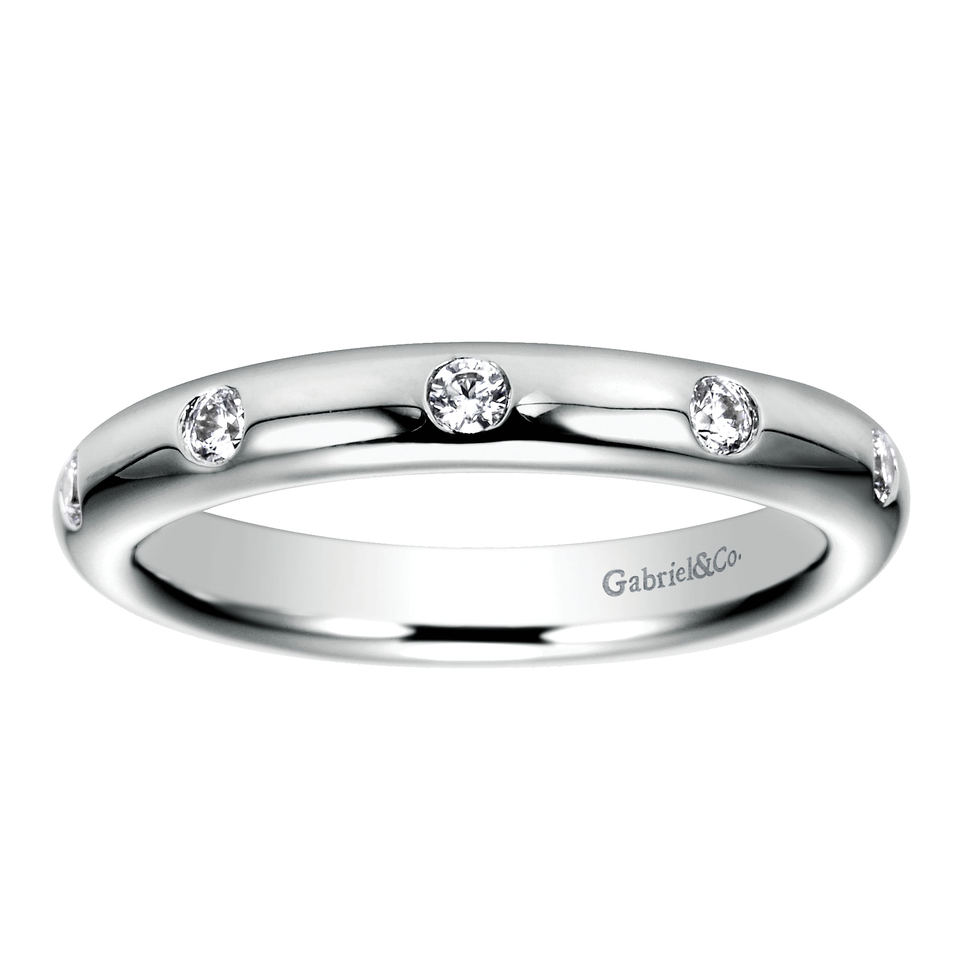 14k White Gold Diamond Eternity Band Anniversary Band angle 5 14k White Gold Diamond Eternity Band Anniversary Band angle 5