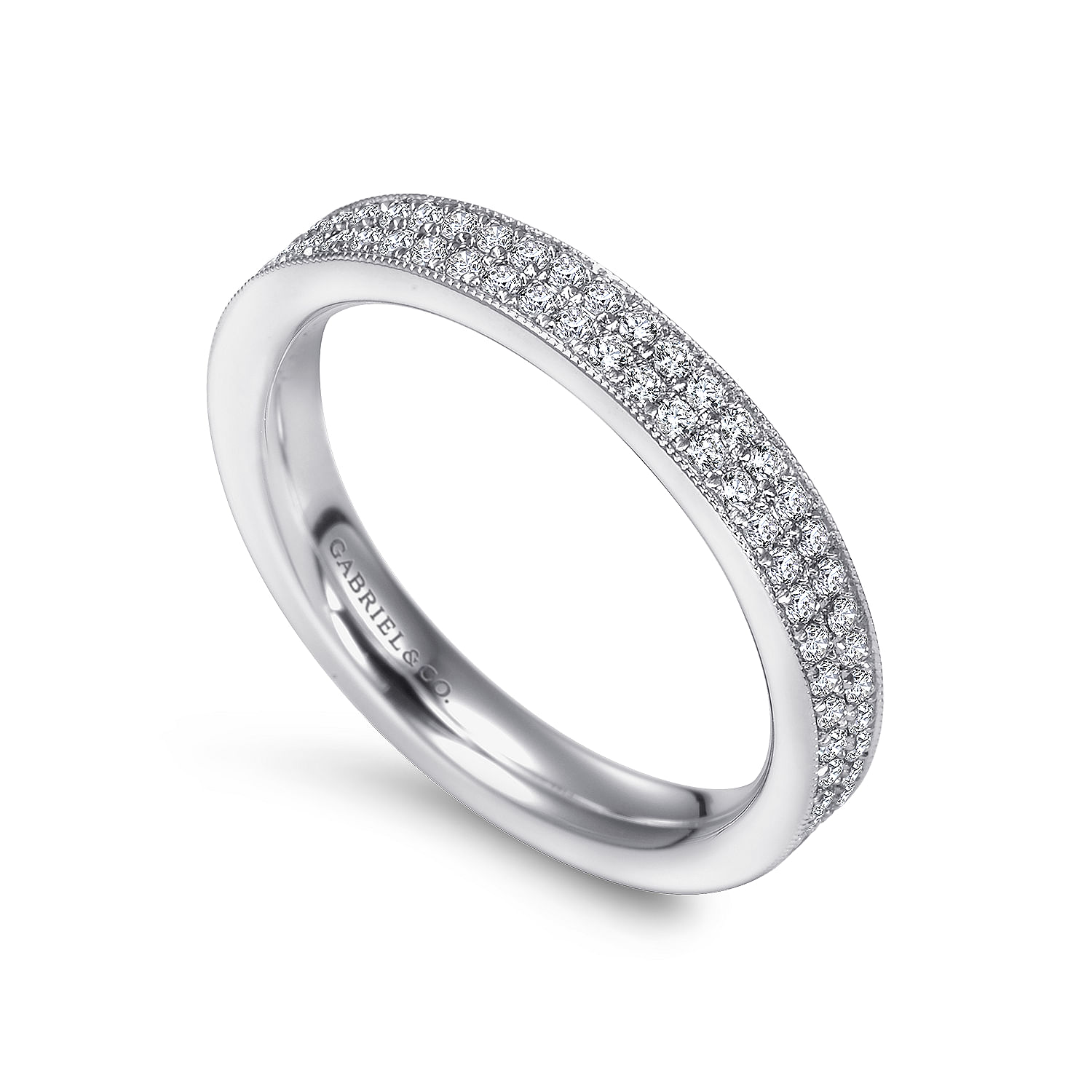 14k White Gold Diamond Eternity Band Anniversary Band angle 3 14k White Gold Diamond Eternity Band Anniversary Band angle 3