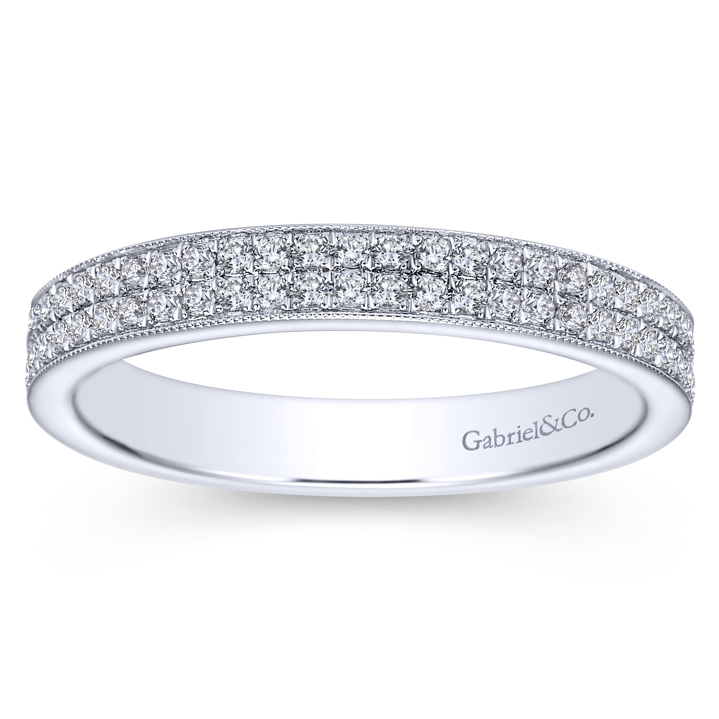14k White Gold Diamond Eternity Band Anniversary Band angle 5 14k White Gold Diamond Eternity Band Anniversary Band angle 5