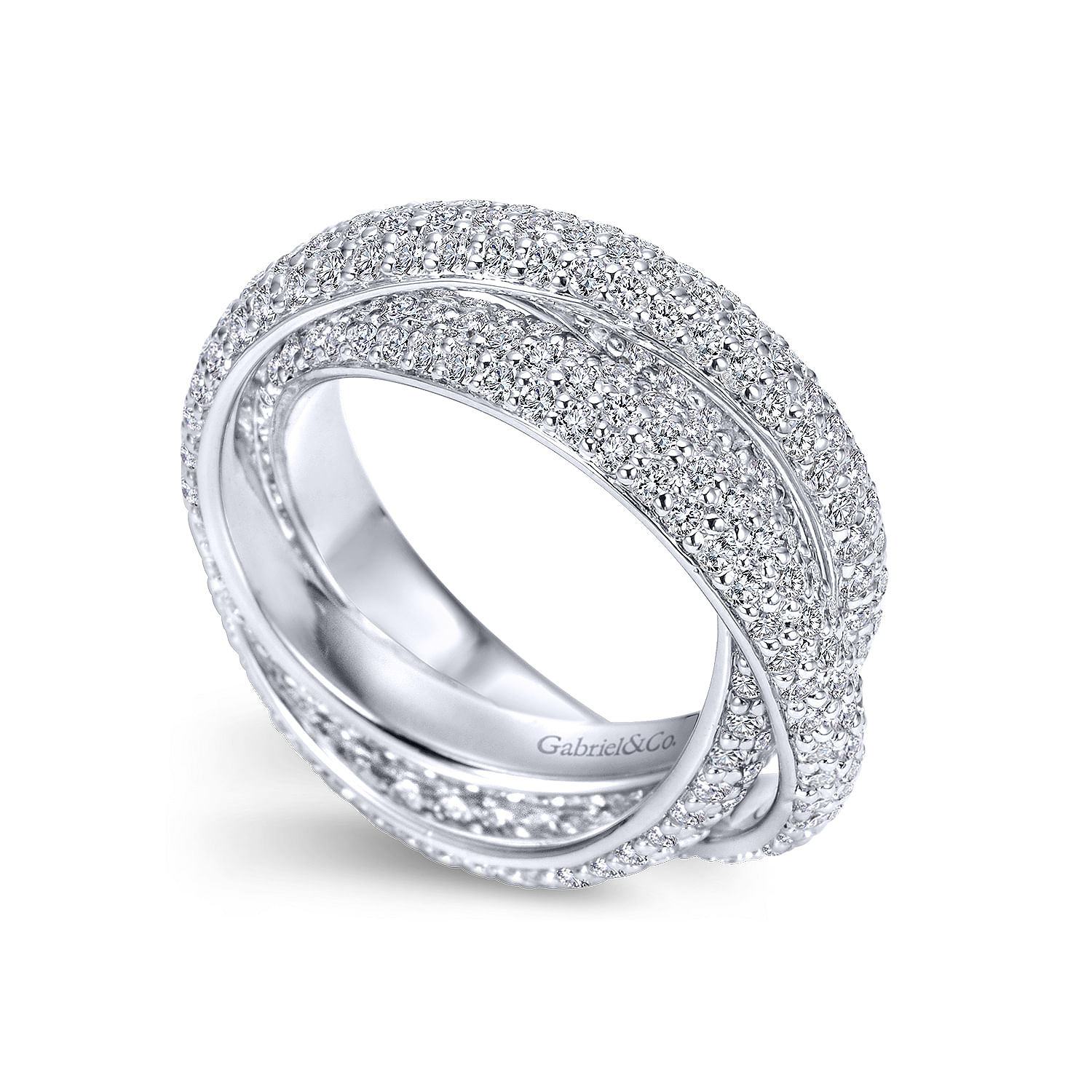14k White Gold Diamond Eternity Band Anniversary Band angle 3 14k White Gold Diamond Eternity Band Anniversary Band angle 3
