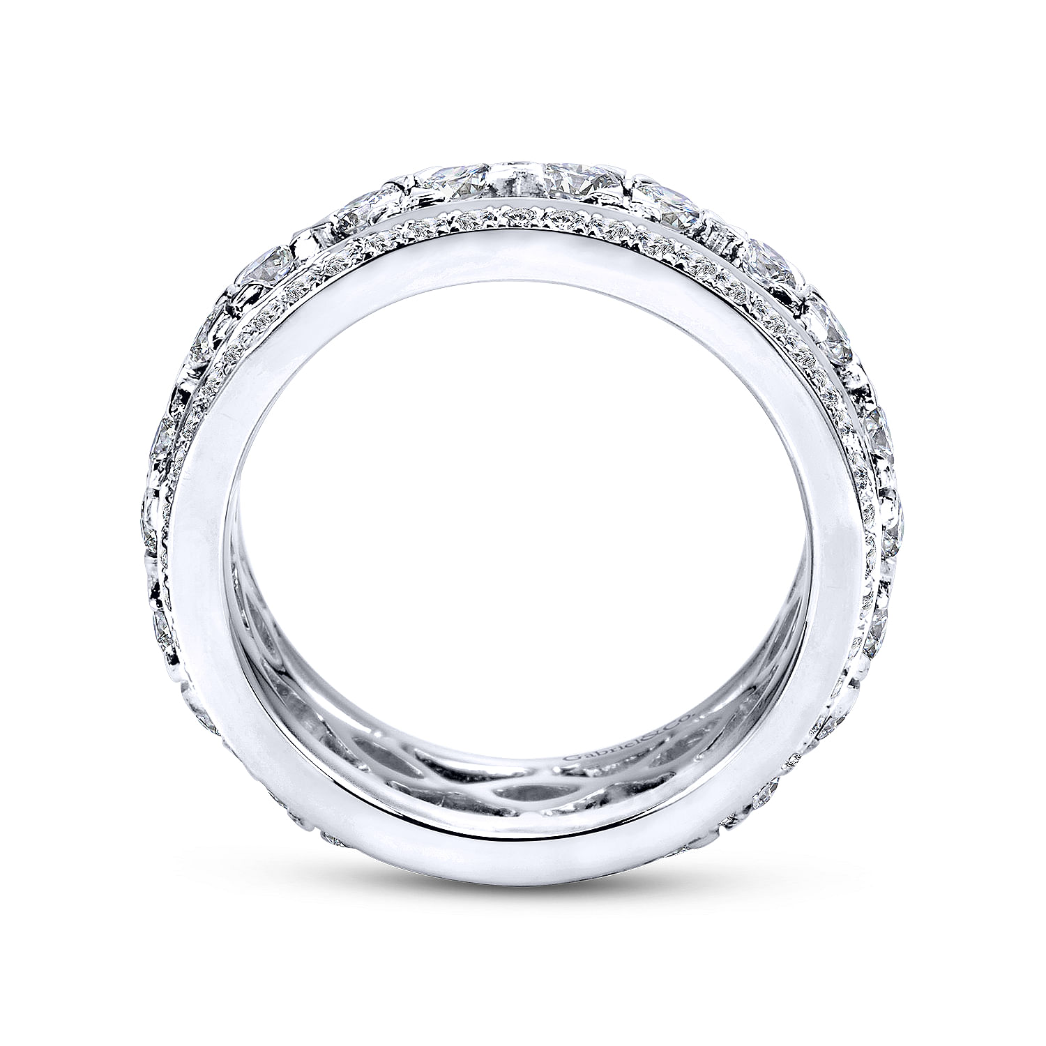14k White Gold Diamond Eternity Band Anniversary Band angle 2 14k White Gold Diamond Eternity Band Anniversary Band angle 2