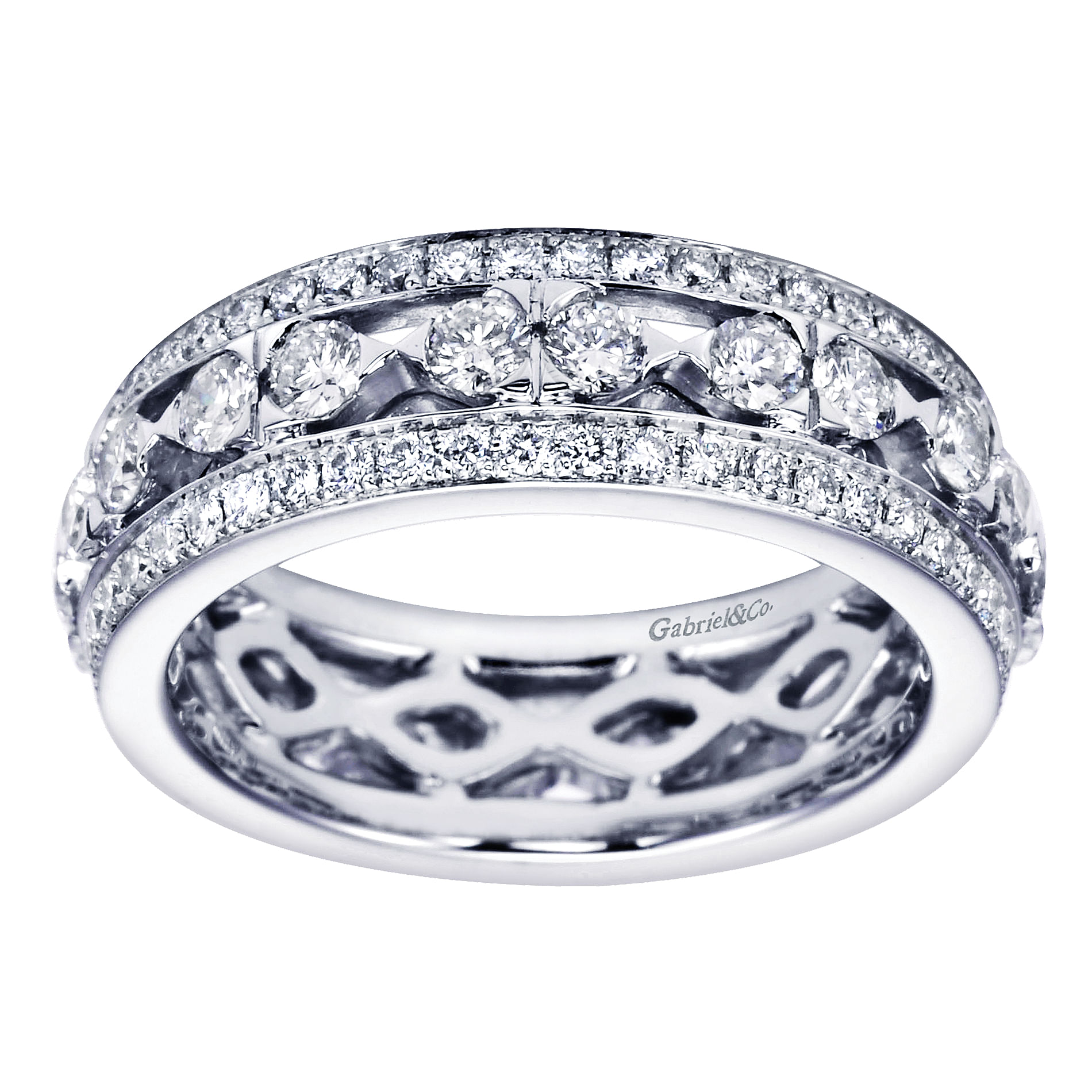 14k White Gold Diamond Eternity Band Anniversary Band angle 5 14k White Gold Diamond Eternity Band Anniversary Band angle 5