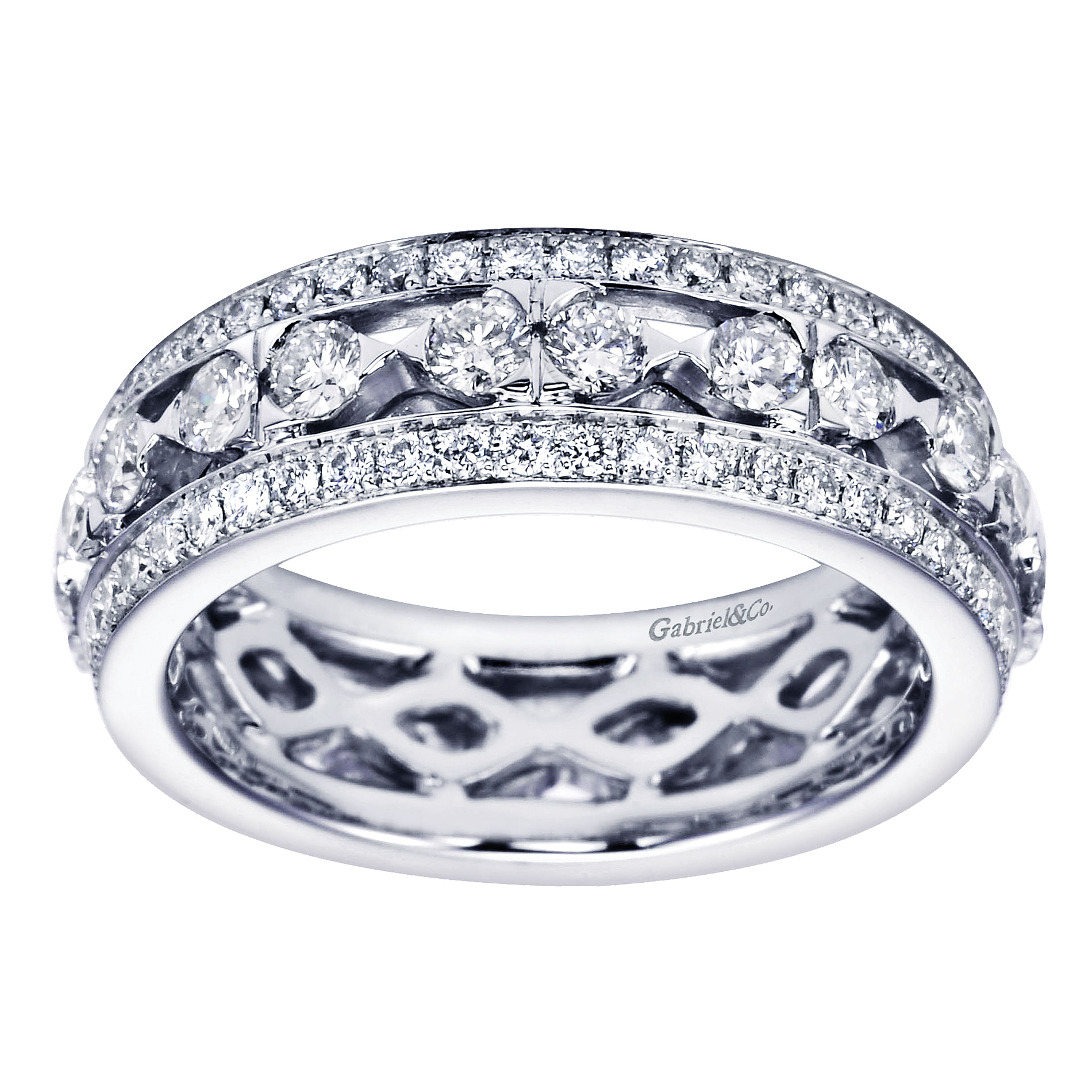 14k White Gold Diamond Eternity Band Anniversary Band angle 5 14k White Gold Diamond Eternity Band Anniversary Band angle 5