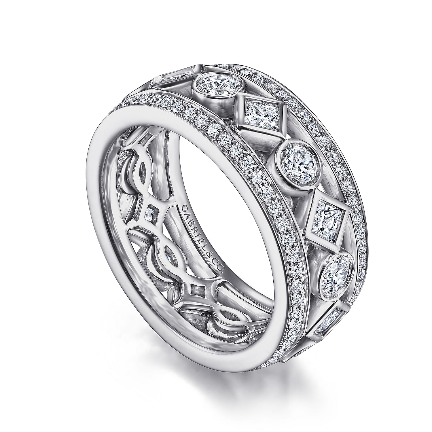 14k White Gold Diamond Eternity Band Anniversary Band angle 3 14k White Gold Diamond Eternity Band Anniversary Band angle 3