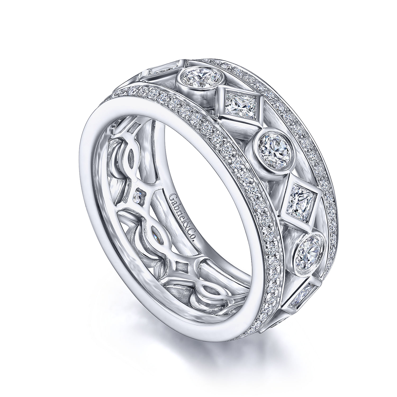 14k White Gold Diamond Eternity Band Anniversary Band angle 3 14k White Gold Diamond Eternity Band Anniversary Band angle 3