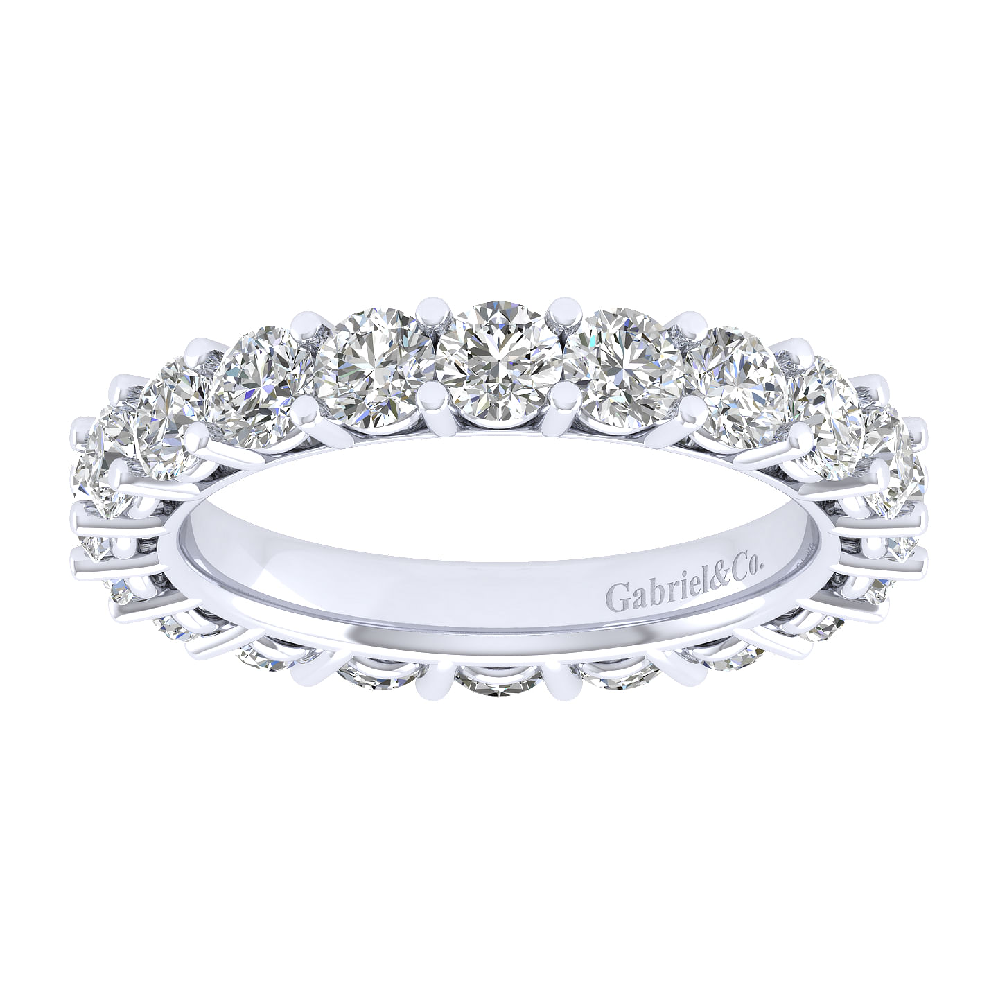 14k White Gold Diamond Eternity Band Anniversary Band angle 5 14k White Gold Diamond Eternity Band Anniversary Band angle 5