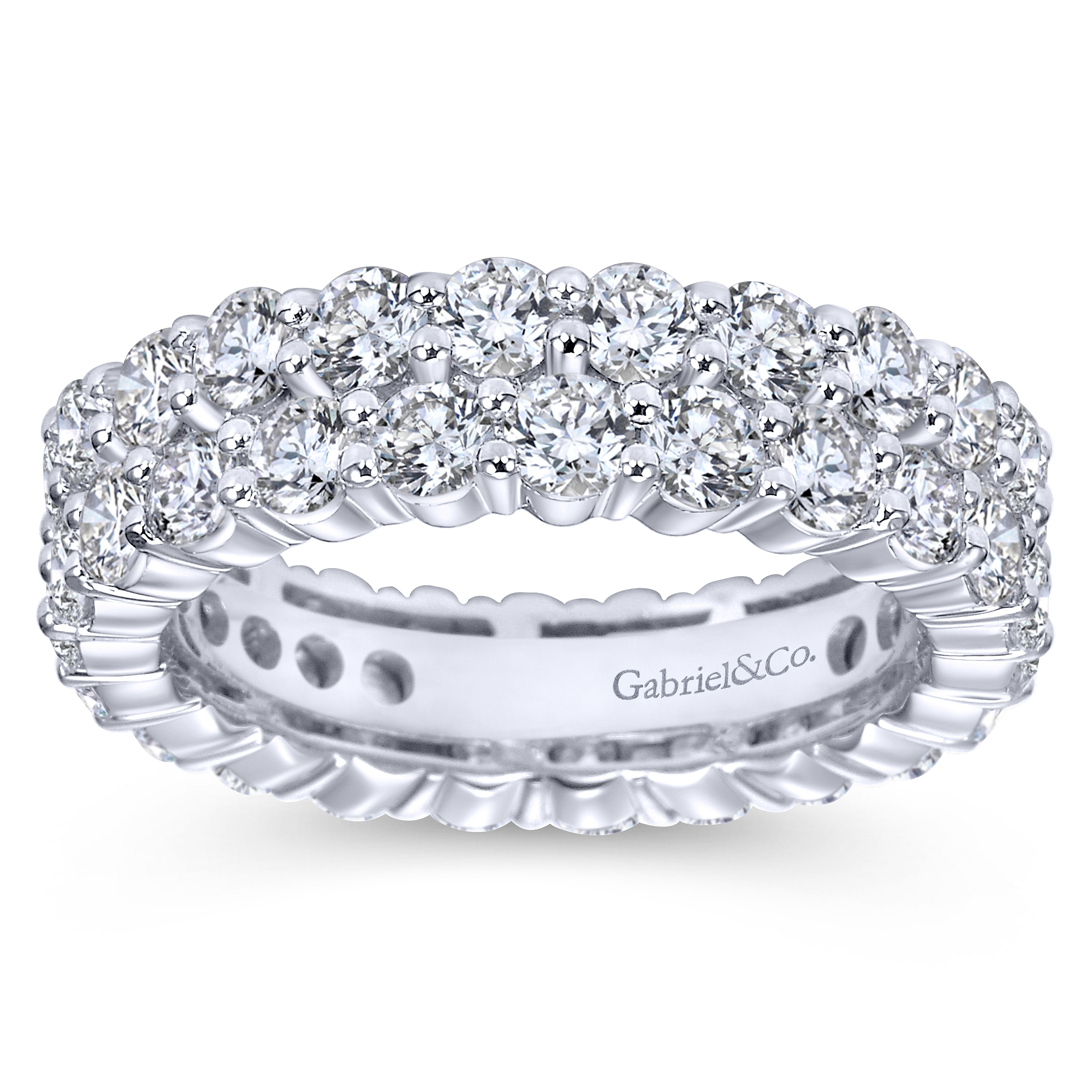 14k White Gold Diamond Eternity Band Anniversary Band angle 5 14k White Gold Diamond Eternity Band Anniversary Band angle 5