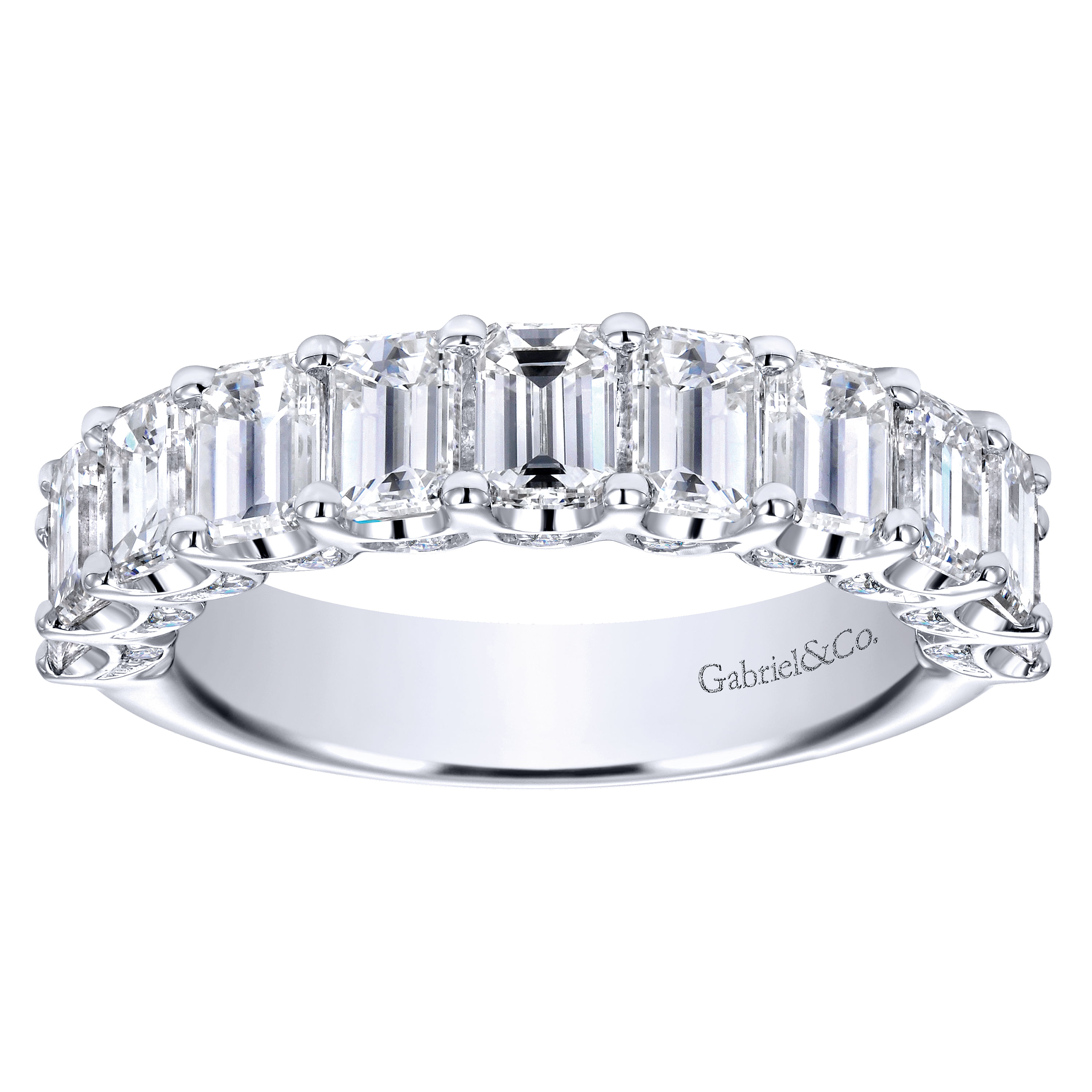 14k White Gold Diamond Fancy Anniversary Band angle 5 14k White Gold Diamond Fancy Anniversary Band angle 5