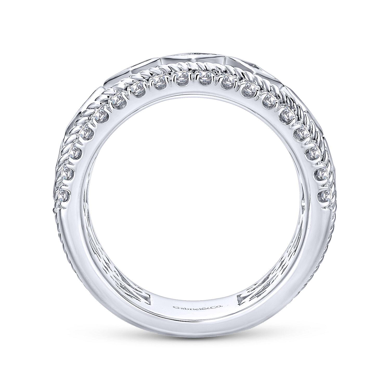 14k White Gold Diamond Fancy Anniversary Band angle 2 14k White Gold Diamond Fancy Anniversary Band angle 2