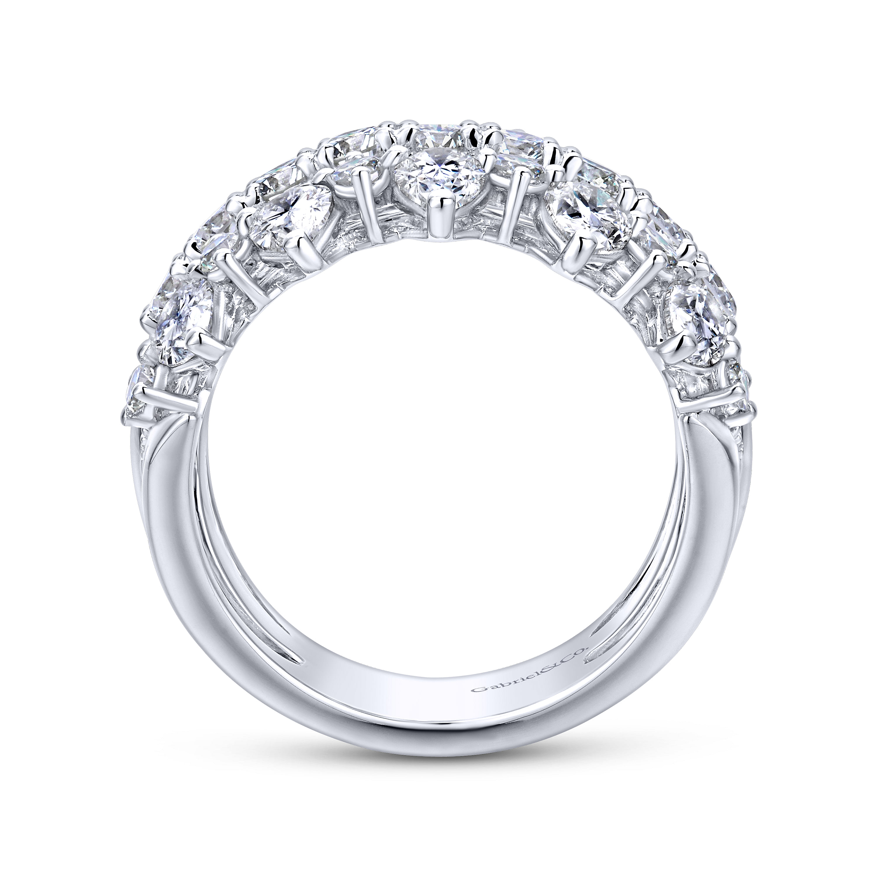 14k White Gold Diamond Fancy Anniversary Band angle 2 14k White Gold Diamond Fancy Anniversary Band angle 2