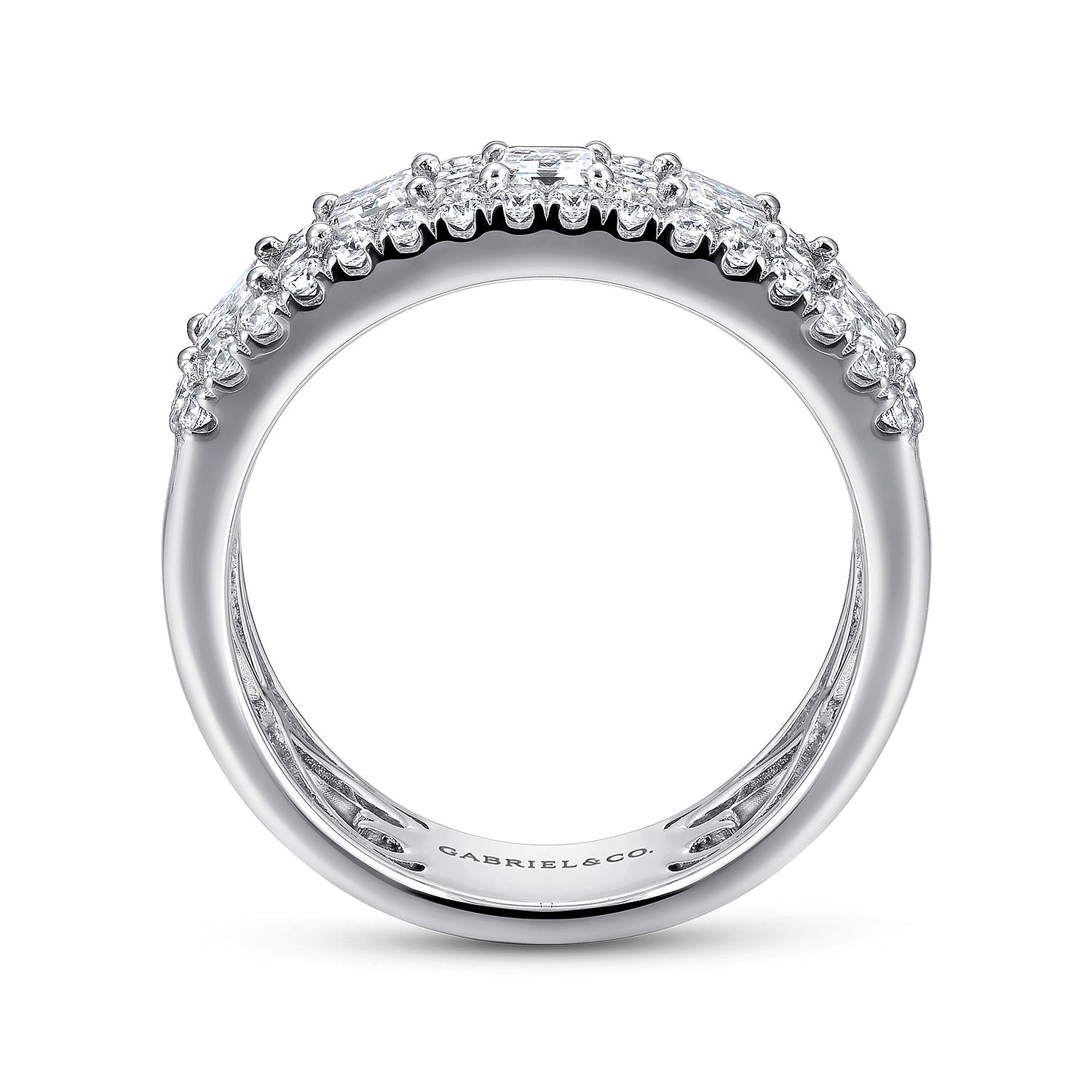 14k White Gold Diamond Fancy Anniversary Band angle 2 14k White Gold Diamond Fancy Anniversary Band angle 2