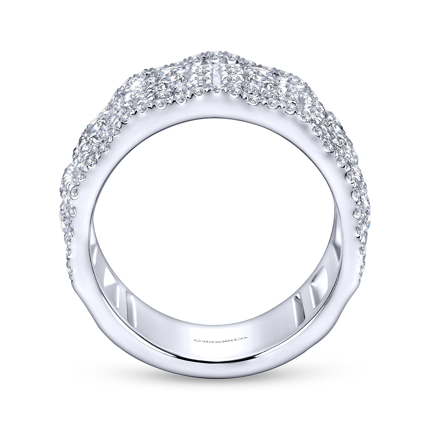 14k White Gold Diamond Fancy Anniversary Band angle 2 14k White Gold Diamond Fancy Anniversary Band angle 2