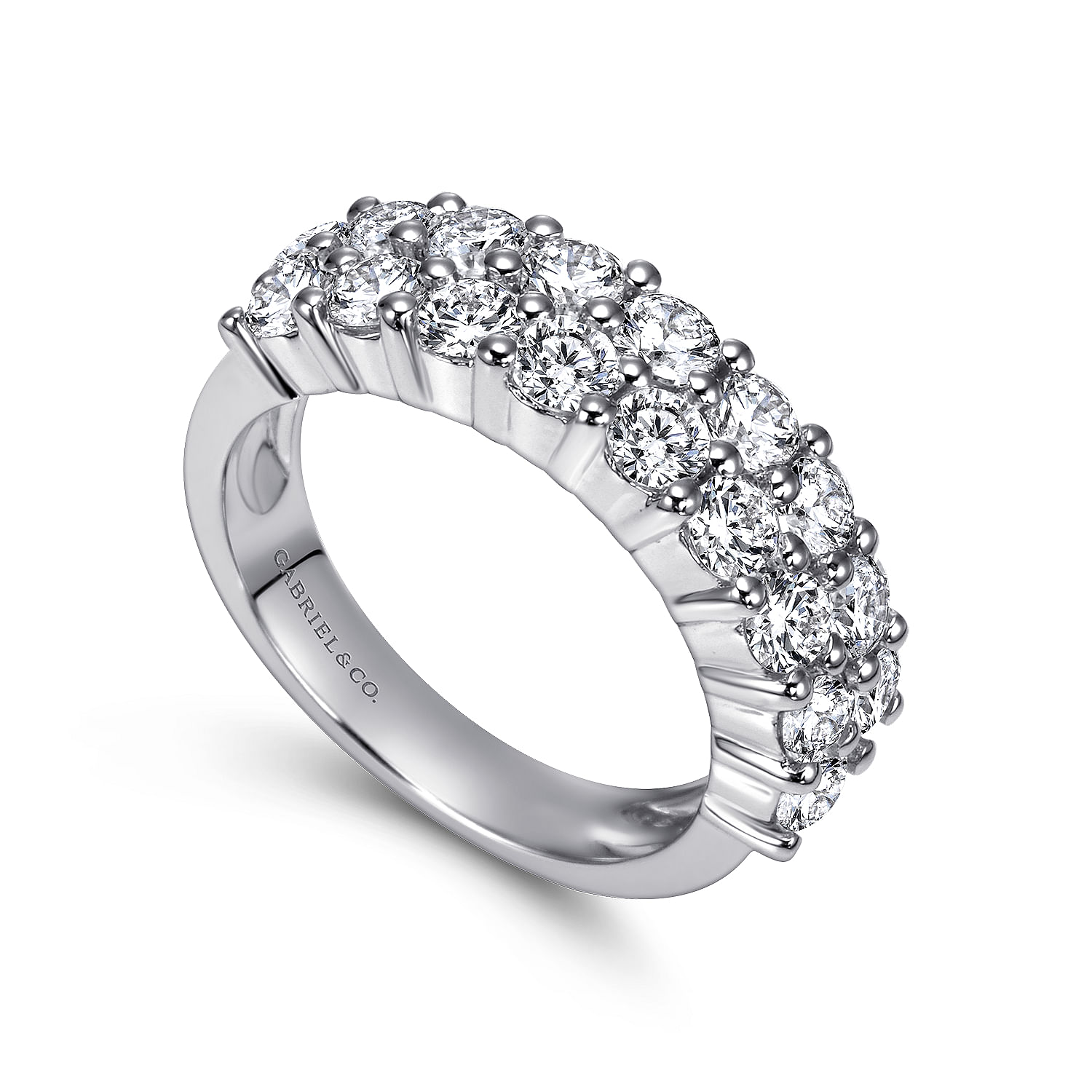 14k White Gold Diamond Fancy Anniversary Band angle 3 14k White Gold Diamond Fancy Anniversary Band angle 3