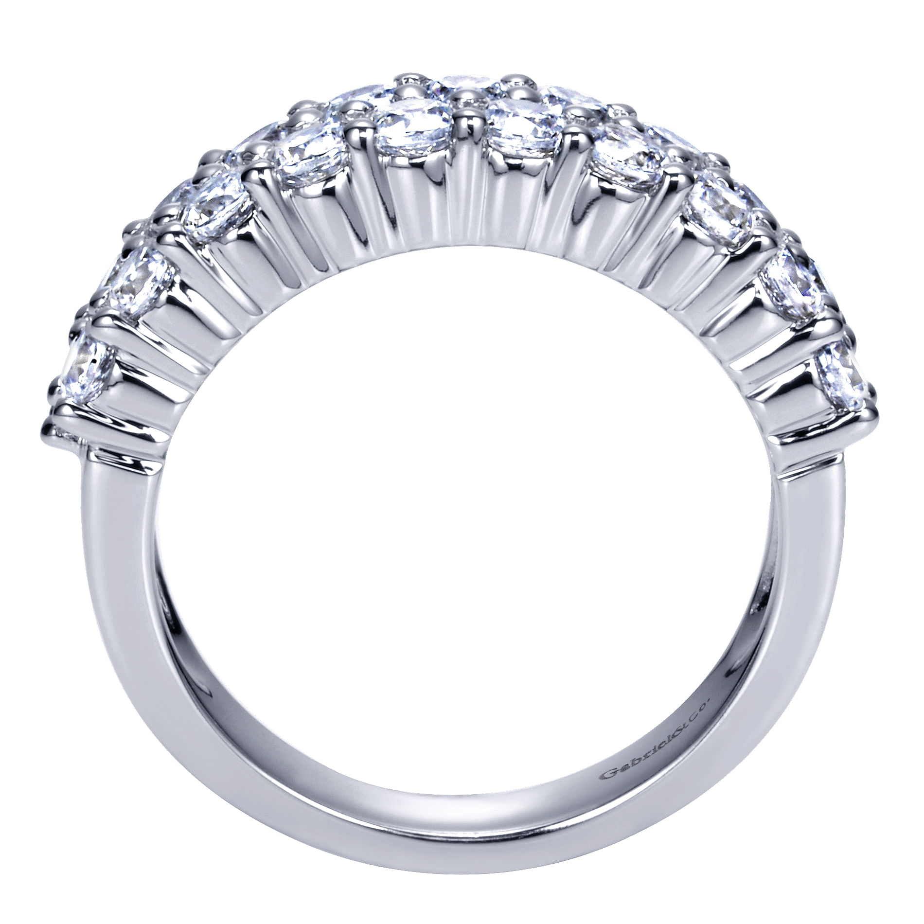 14k White Gold Diamond Fancy Anniversary Band angle 2 14k White Gold Diamond Fancy Anniversary Band angle 2
