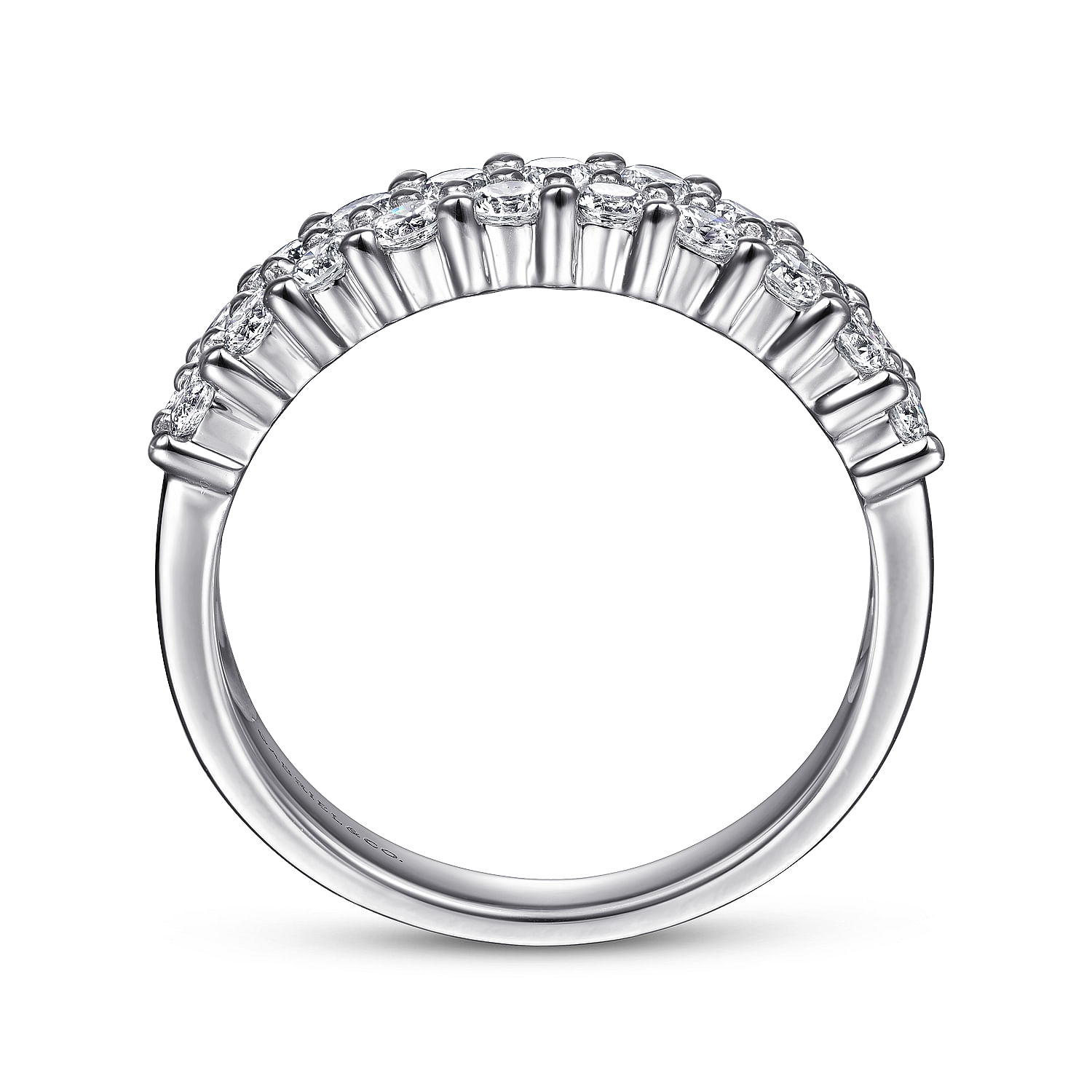 14k White Gold Diamond Fancy Anniversary Band angle 2 14k White Gold Diamond Fancy Anniversary Band angle 2