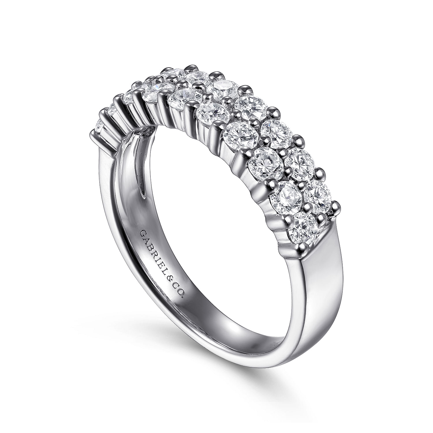 14k White Gold Diamond Fancy Anniversary Band angle 3 14k White Gold Diamond Fancy Anniversary Band angle 3