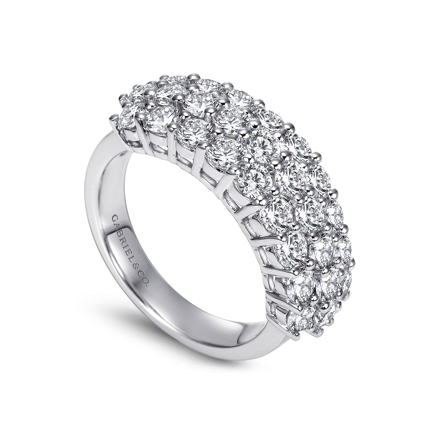 14k White Gold Diamond Fancy Anniversary Band angle 3 14k White Gold Diamond Fancy Anniversary Band angle 3