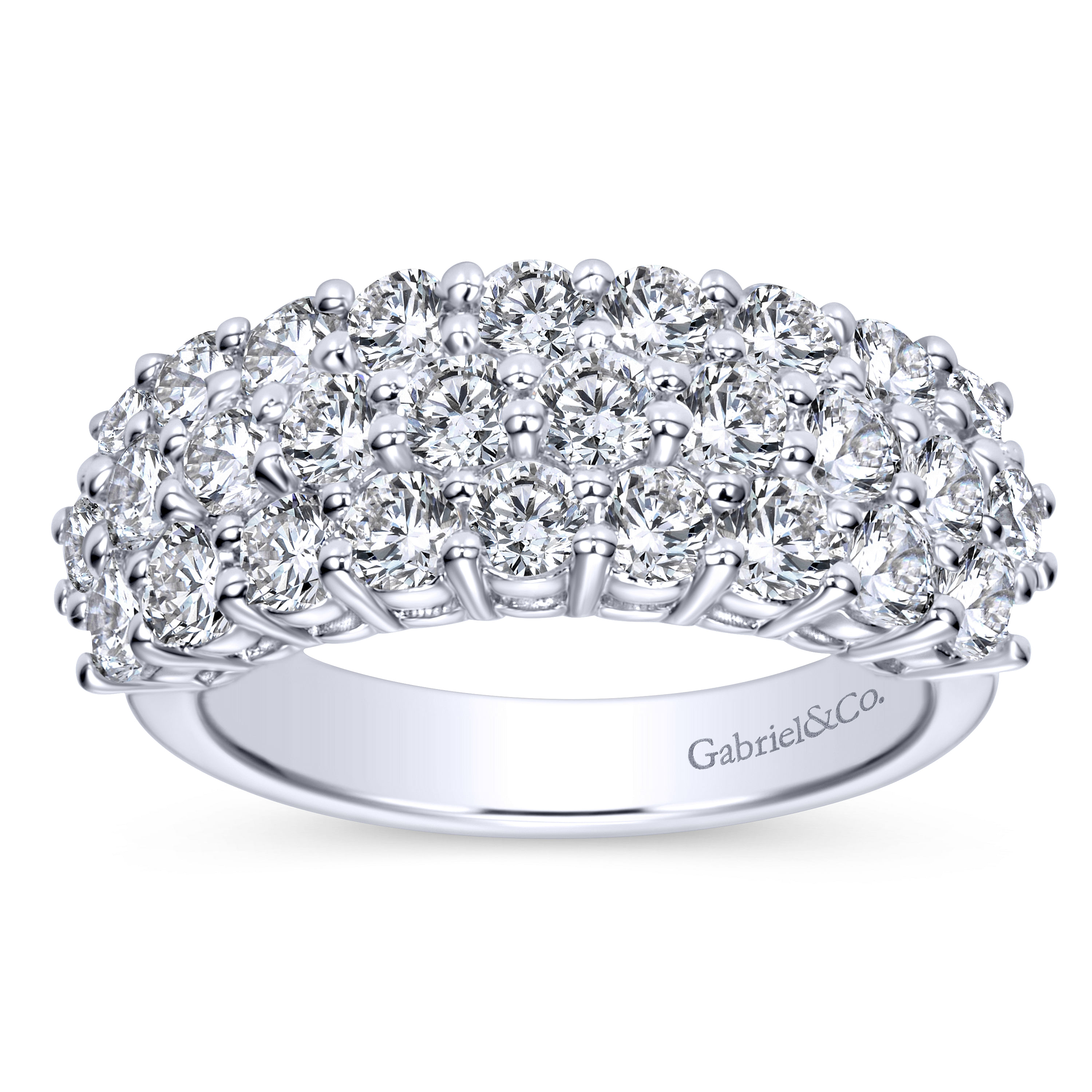 14k White Gold Diamond Fancy Anniversary Band angle 5 14k White Gold Diamond Fancy Anniversary Band angle 5