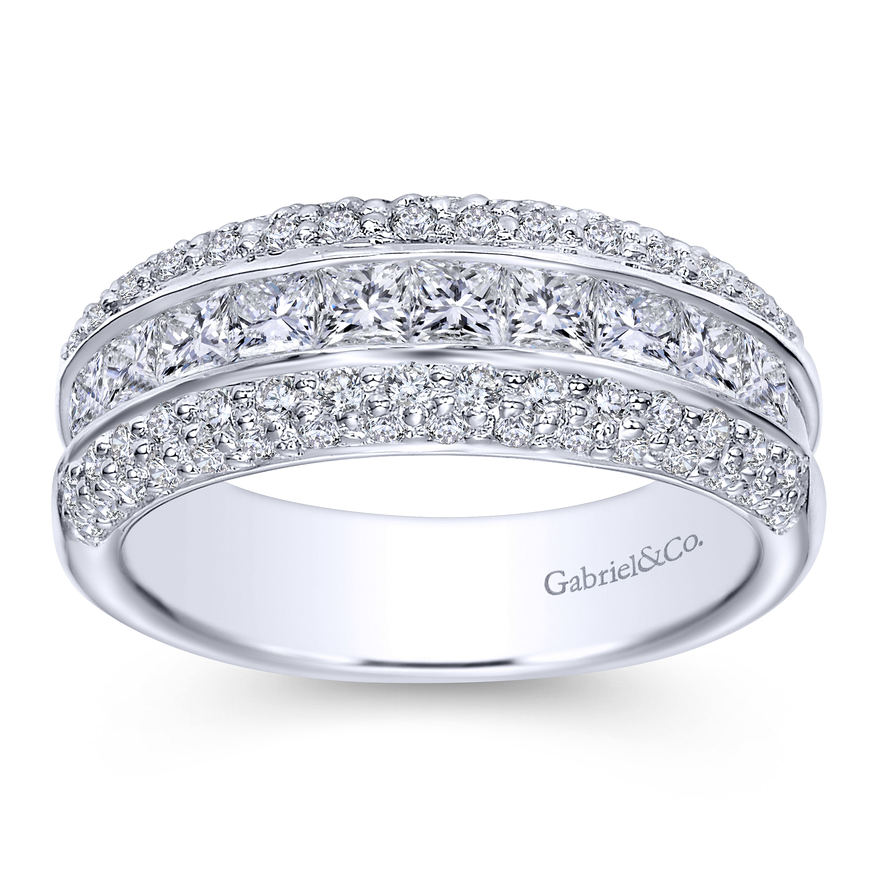 14k White Gold Diamond Fancy Anniversary Band angle 5 14k White Gold Diamond Fancy Anniversary Band angle 5