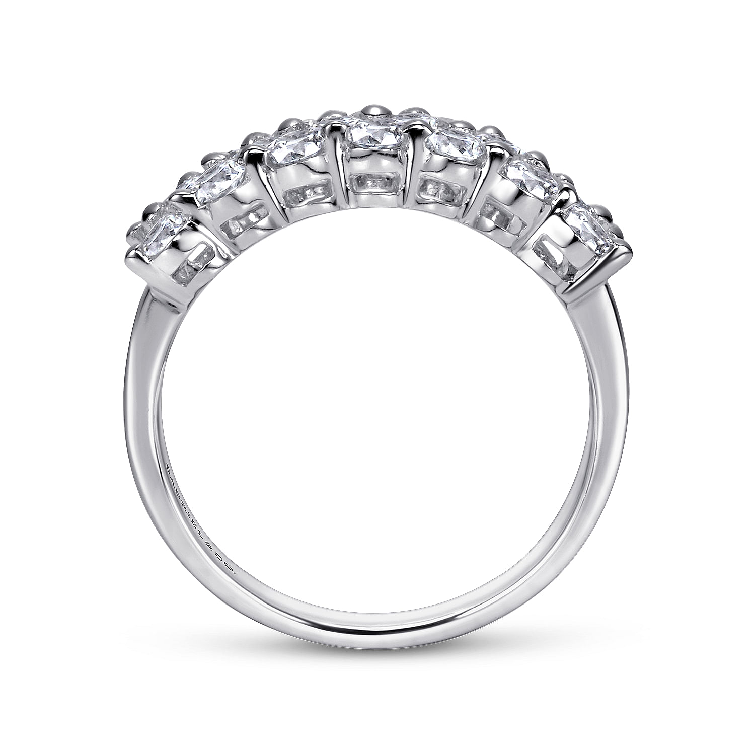 14k White Gold Diamond Fancy Anniversary Band angle 2 14k White Gold Diamond Fancy Anniversary Band angle 2