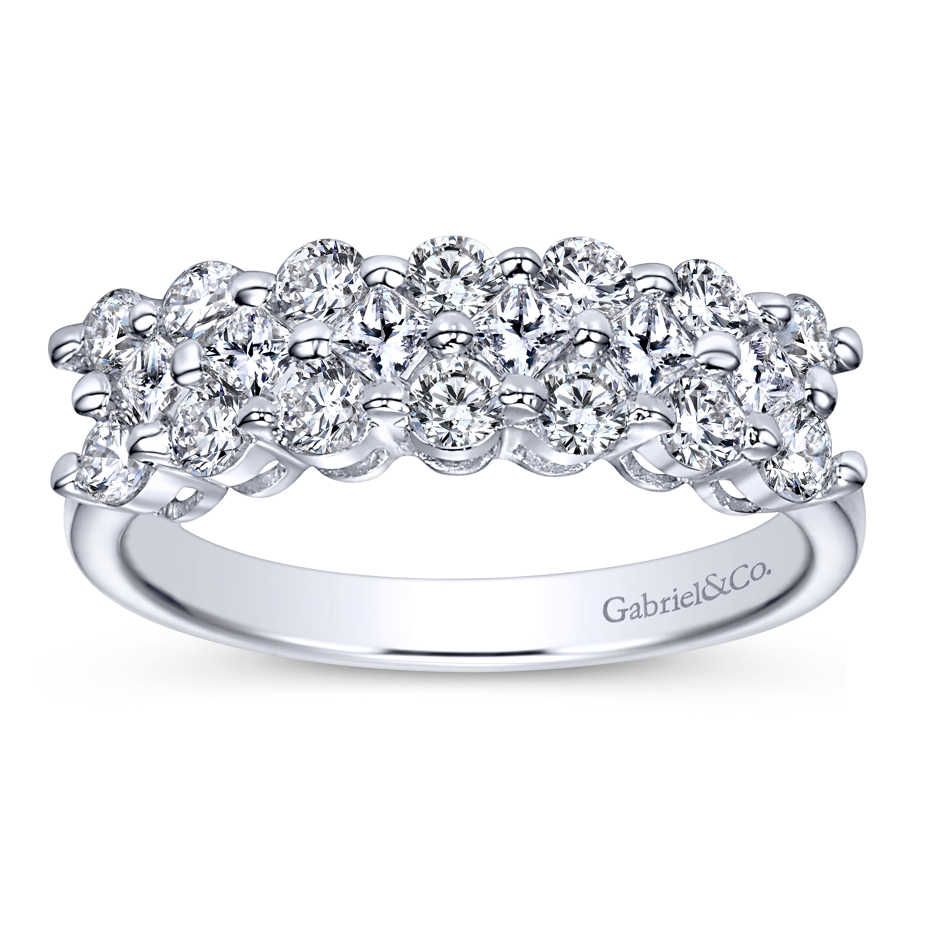 14k White Gold Diamond Fancy Anniversary Band angle 5 14k White Gold Diamond Fancy Anniversary Band angle 5