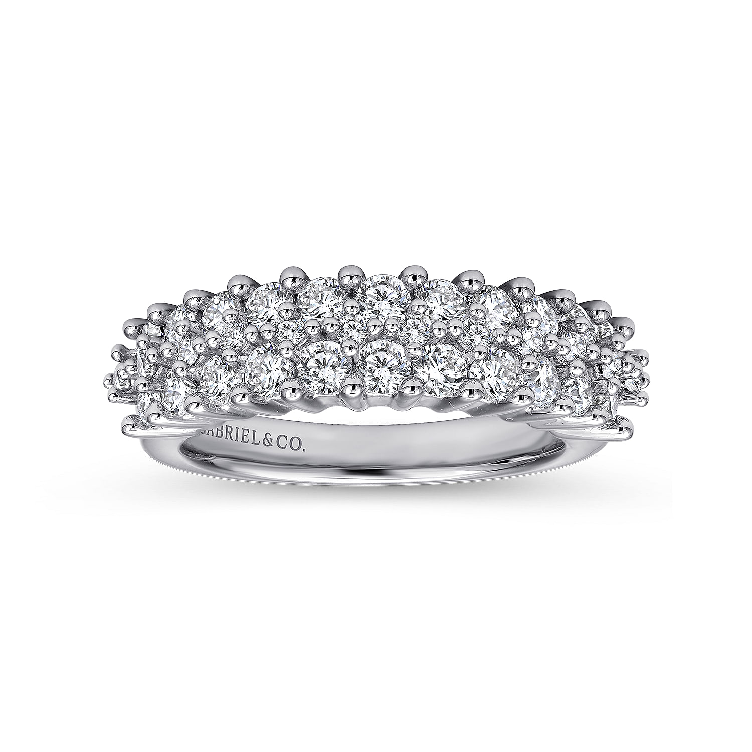 14k White Gold Diamond Fancy Anniversary Band angle 4 14k White Gold Diamond Fancy Anniversary Band angle 4