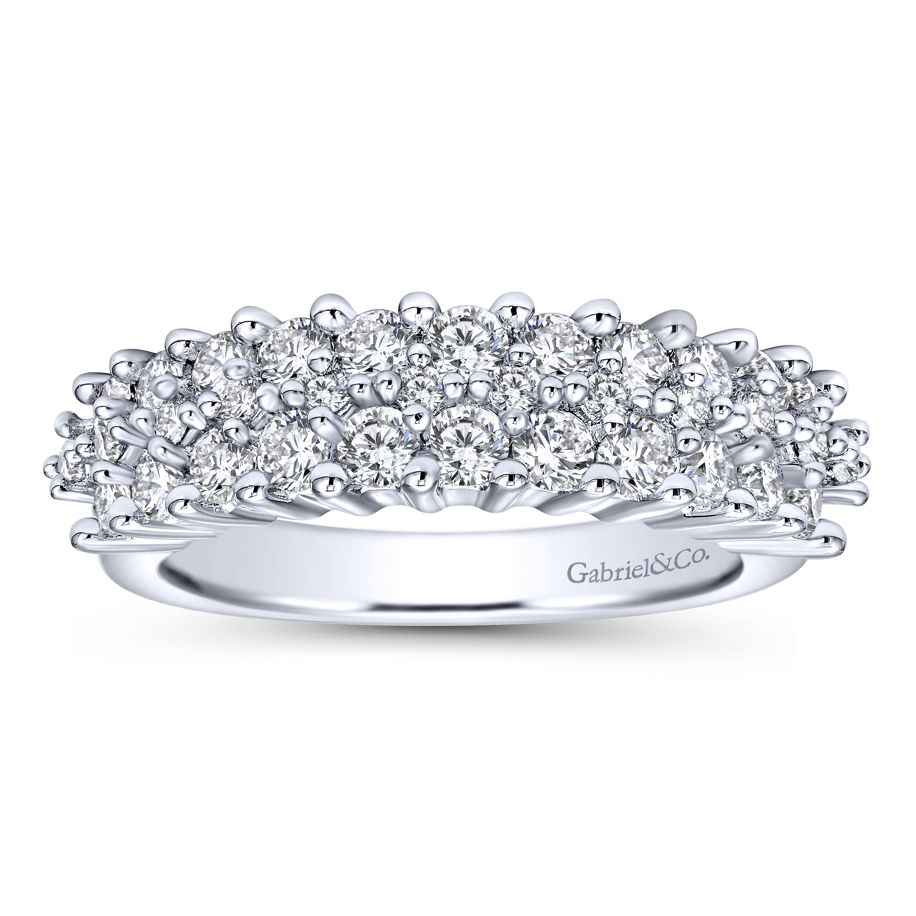 14k White Gold Diamond Fancy Anniversary Band angle 5 14k White Gold Diamond Fancy Anniversary Band angle 5