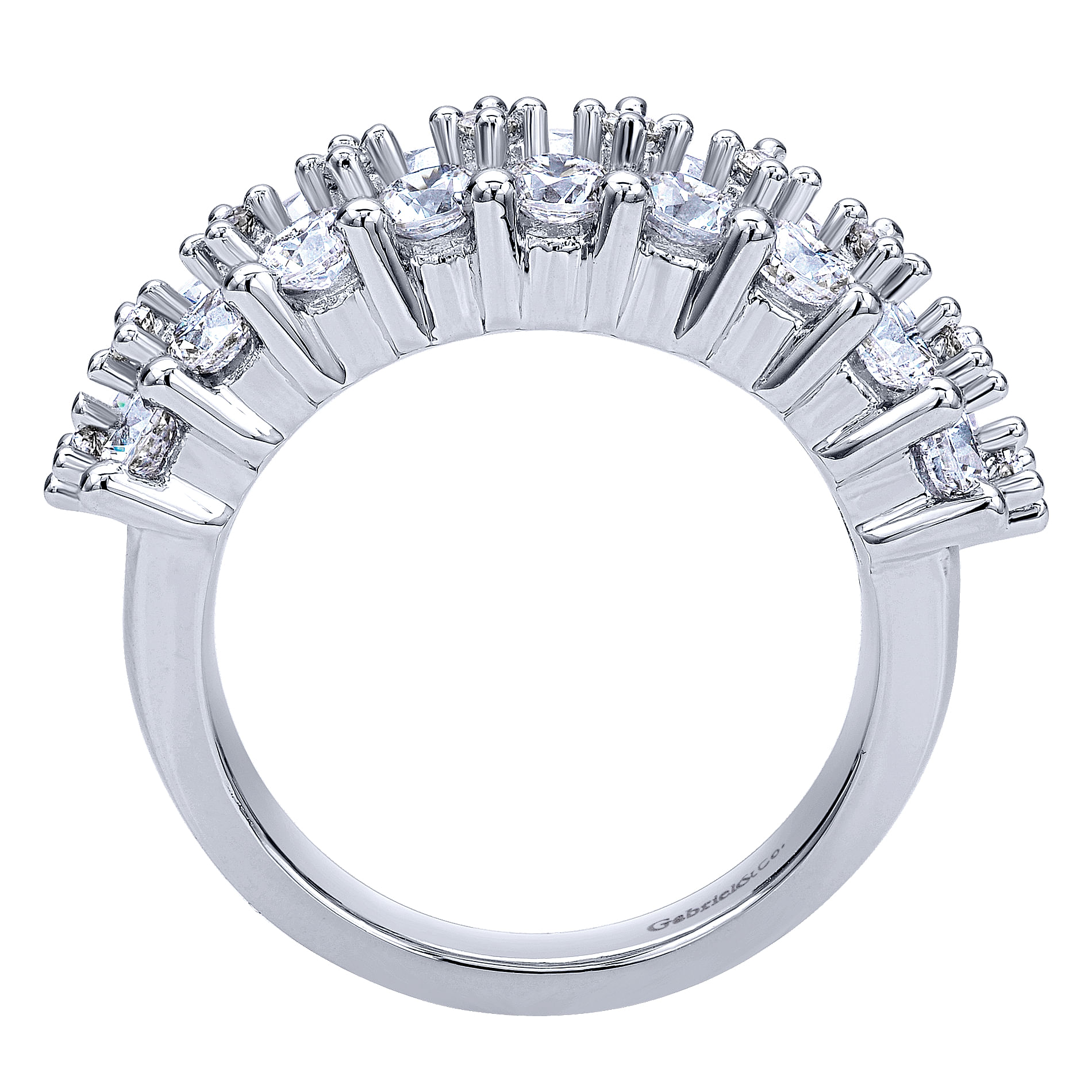 14k White Gold Diamond Fancy Anniversary Band angle 2 14k White Gold Diamond Fancy Anniversary Band angle 2