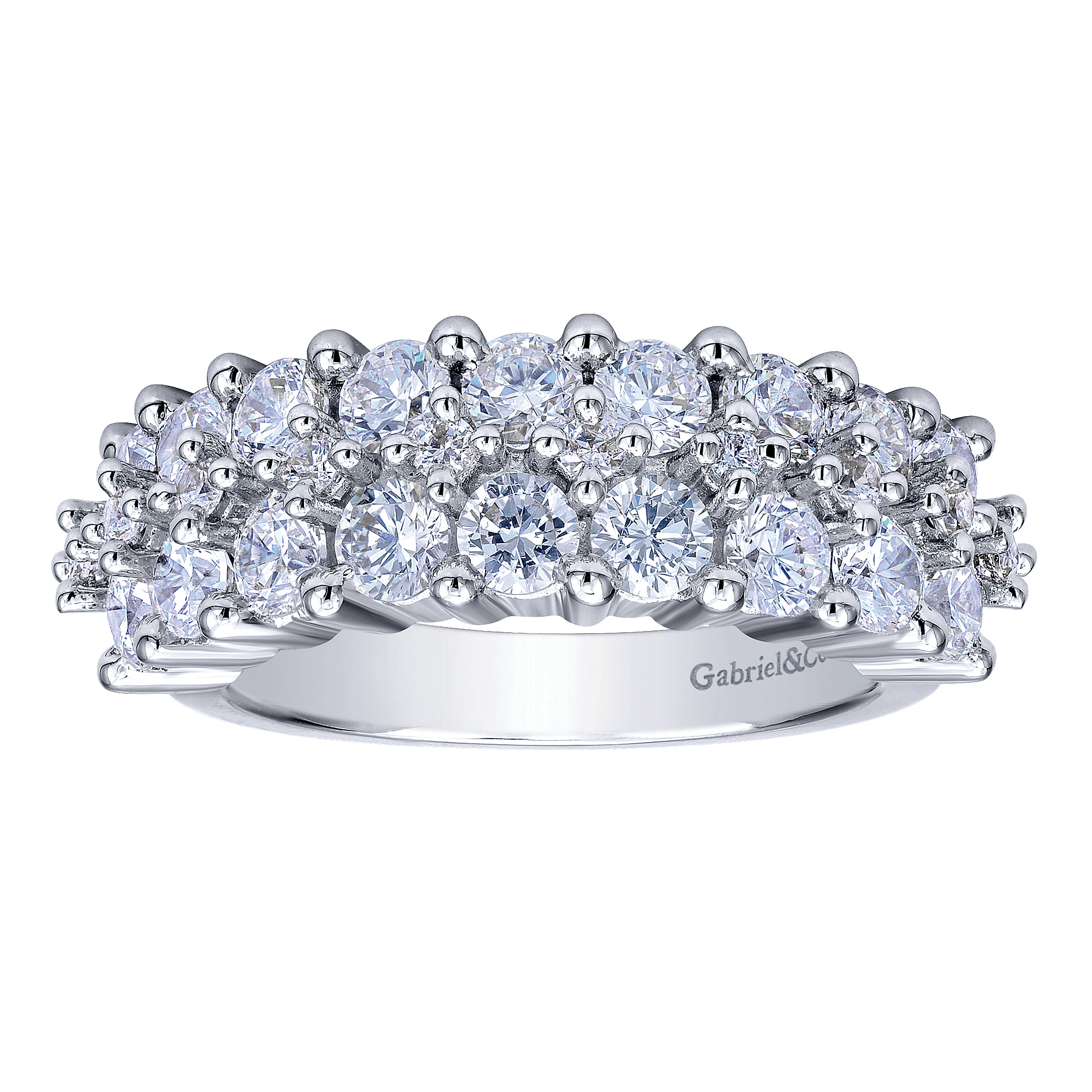14k White Gold Diamond Fancy Anniversary Band angle 4 14k White Gold Diamond Fancy Anniversary Band angle 4