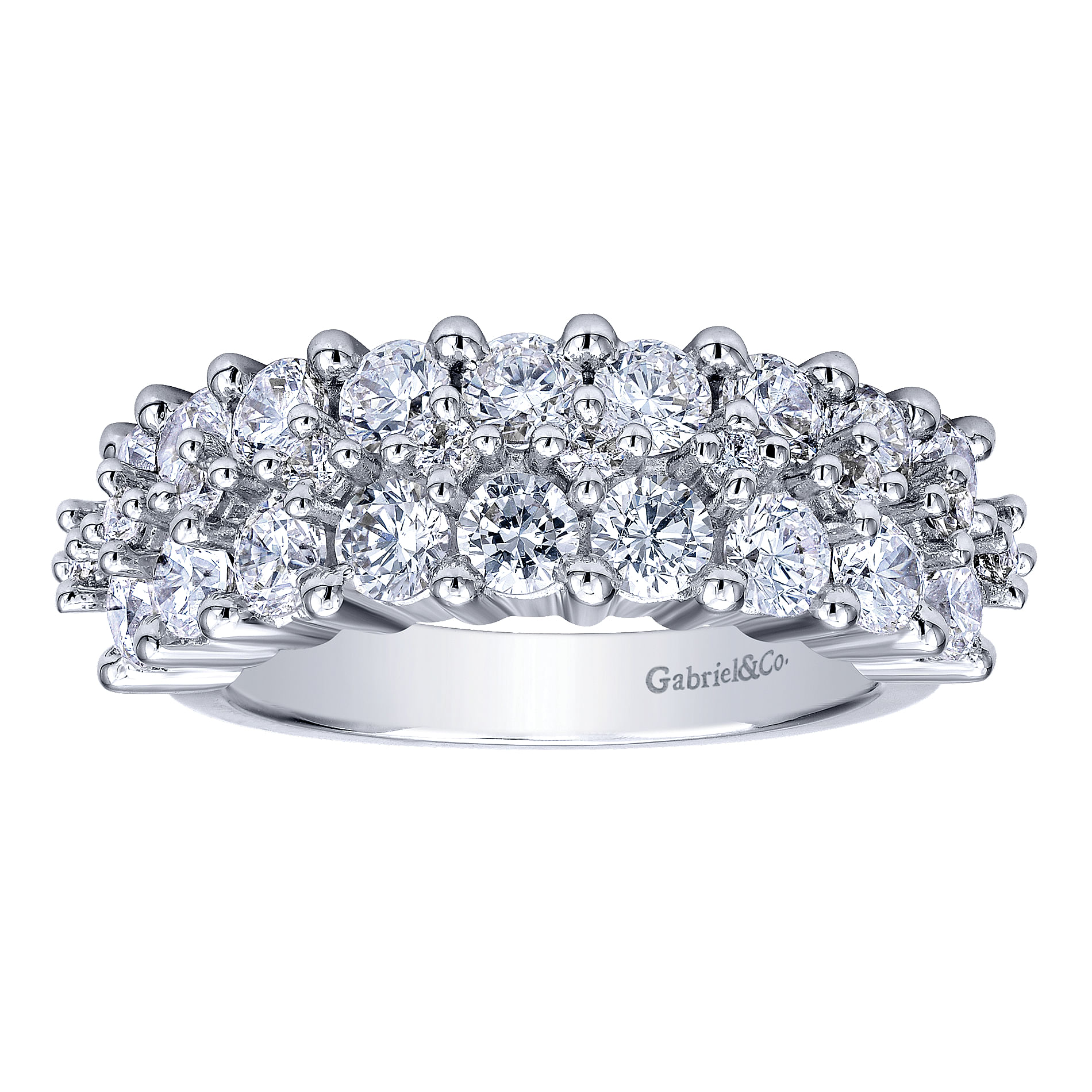 14k White Gold Diamond Fancy Anniversary Band angle 5 14k White Gold Diamond Fancy Anniversary Band angle 5