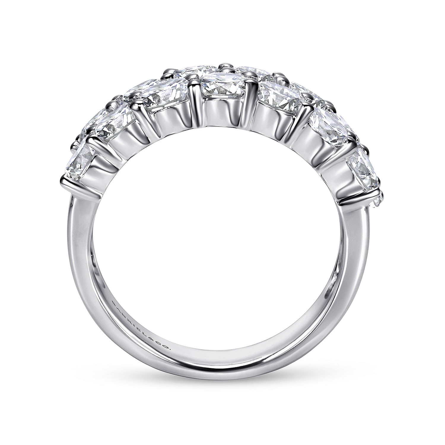 14k White Gold Diamond Fancy Anniversary Band angle 2 14k White Gold Diamond Fancy Anniversary Band angle 2