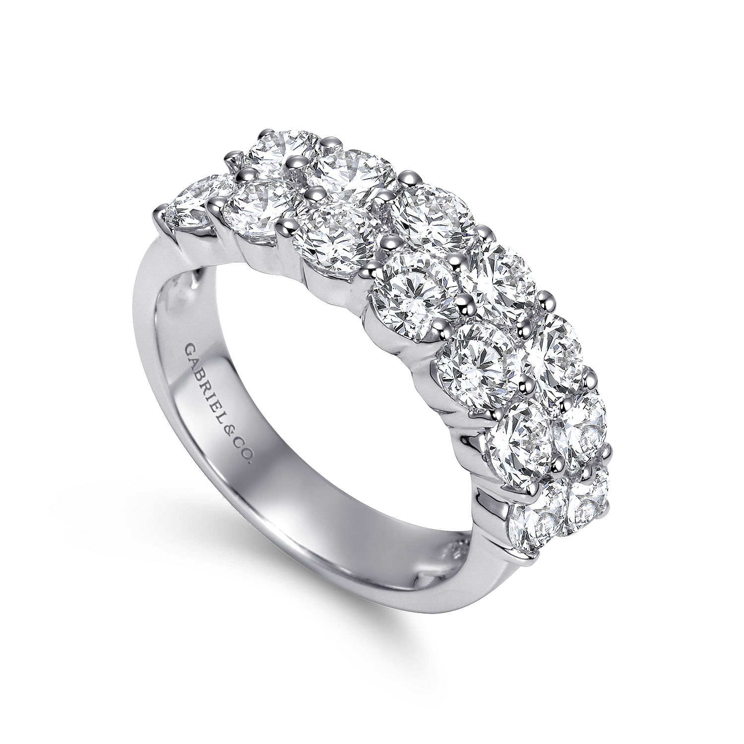 14k White Gold Diamond Fancy Anniversary Band angle 3 14k White Gold Diamond Fancy Anniversary Band angle 3