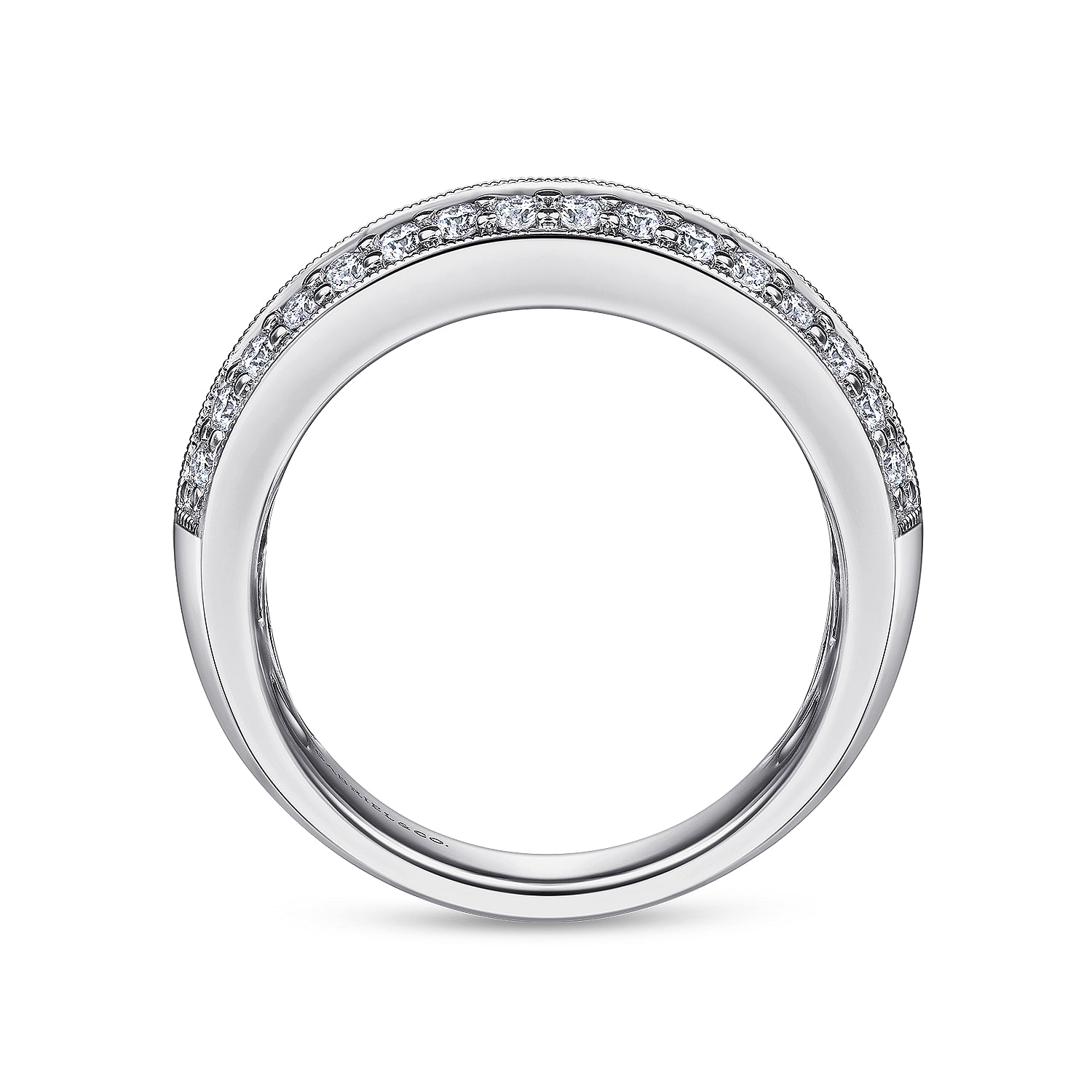 14k White Gold Diamond Fancy Anniversary Band angle 2 14k White Gold Diamond Fancy Anniversary Band angle 2