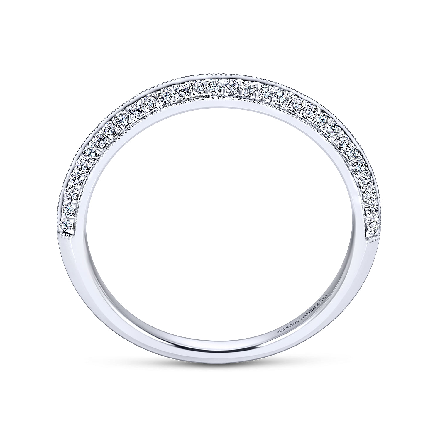 14k White Gold Diamond Fancy Anniversary Band angle 2 14k White Gold Diamond Fancy Anniversary Band angle 2