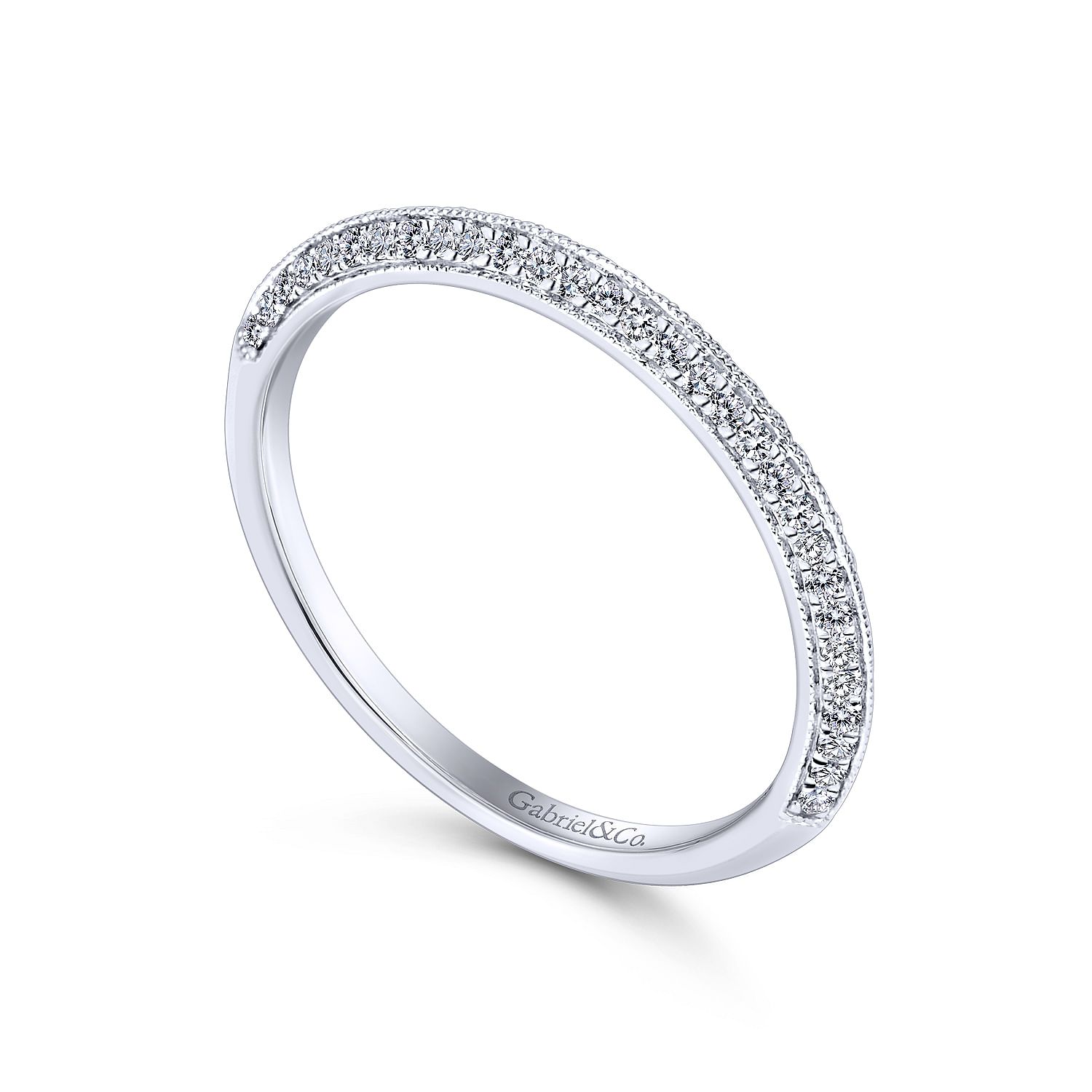 14k White Gold Diamond Fancy Anniversary Band angle 3 14k White Gold Diamond Fancy Anniversary Band angle 3