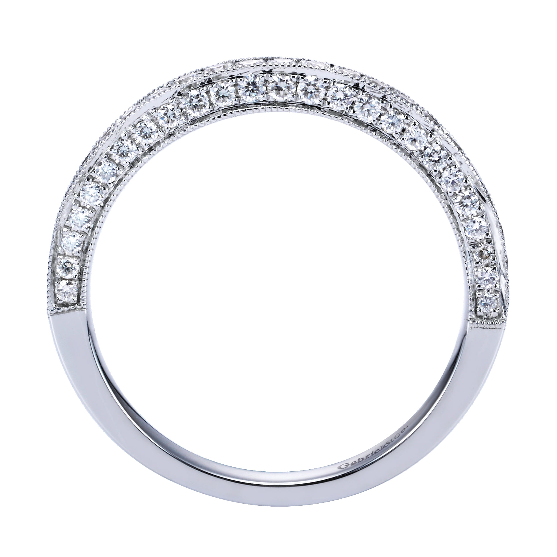 14k White Gold Diamond Fancy Anniversary Band angle 2 14k White Gold Diamond Fancy Anniversary Band angle 2