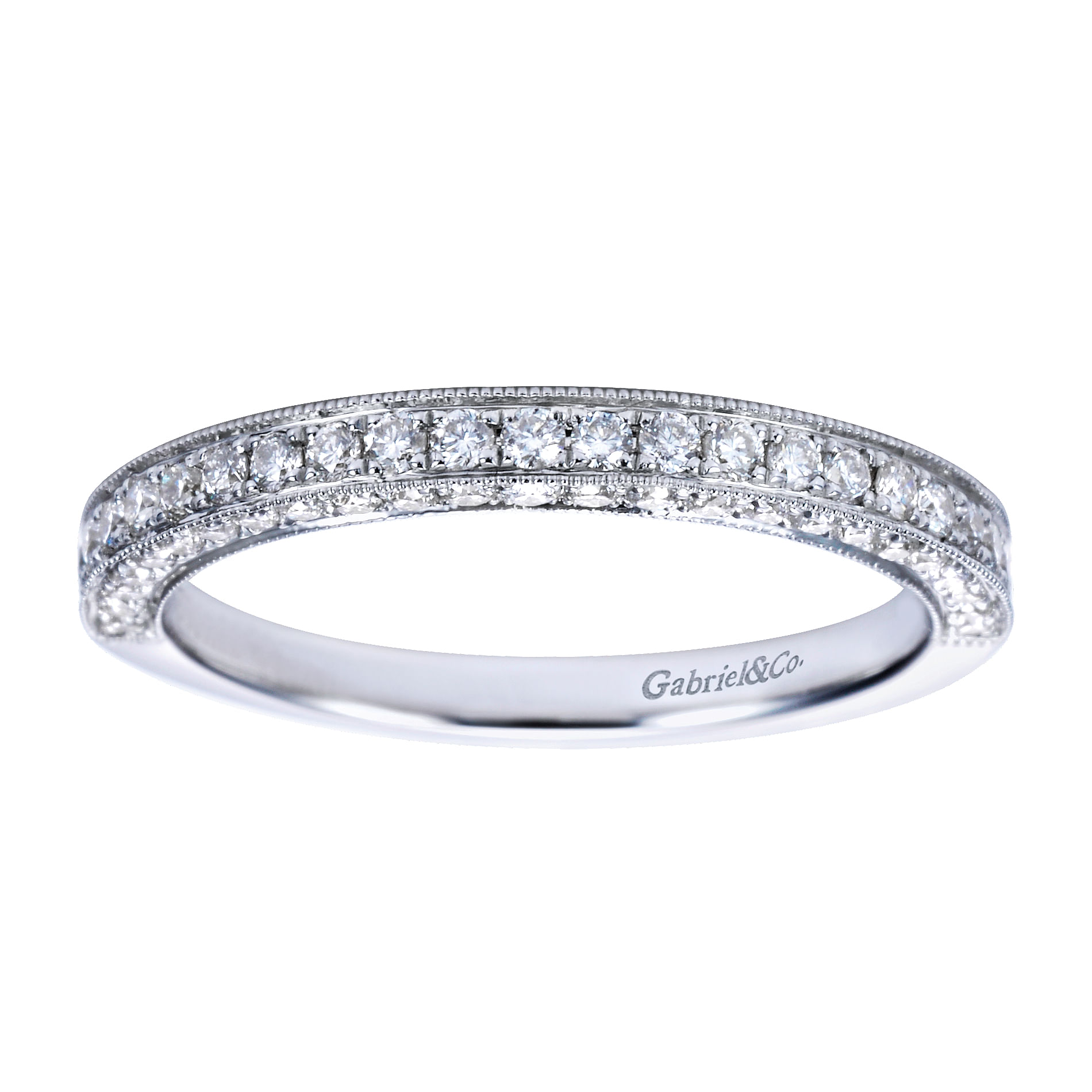 14k White Gold Diamond Fancy Anniversary Band angle 5 14k White Gold Diamond Fancy Anniversary Band angle 5