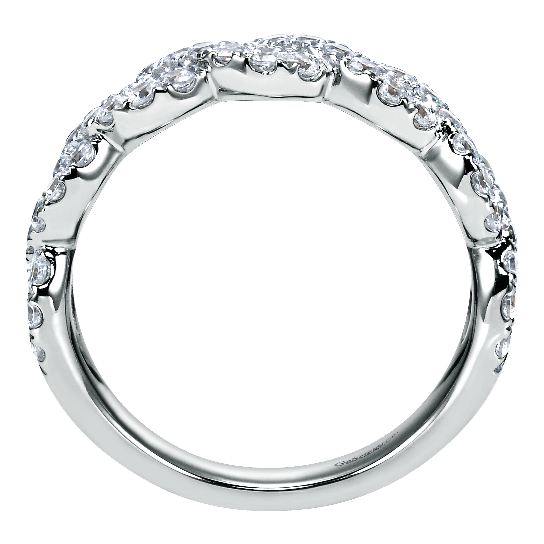 14k White Gold Diamond Fancy Anniversary Band angle 2 14k White Gold Diamond Fancy Anniversary Band angle 2