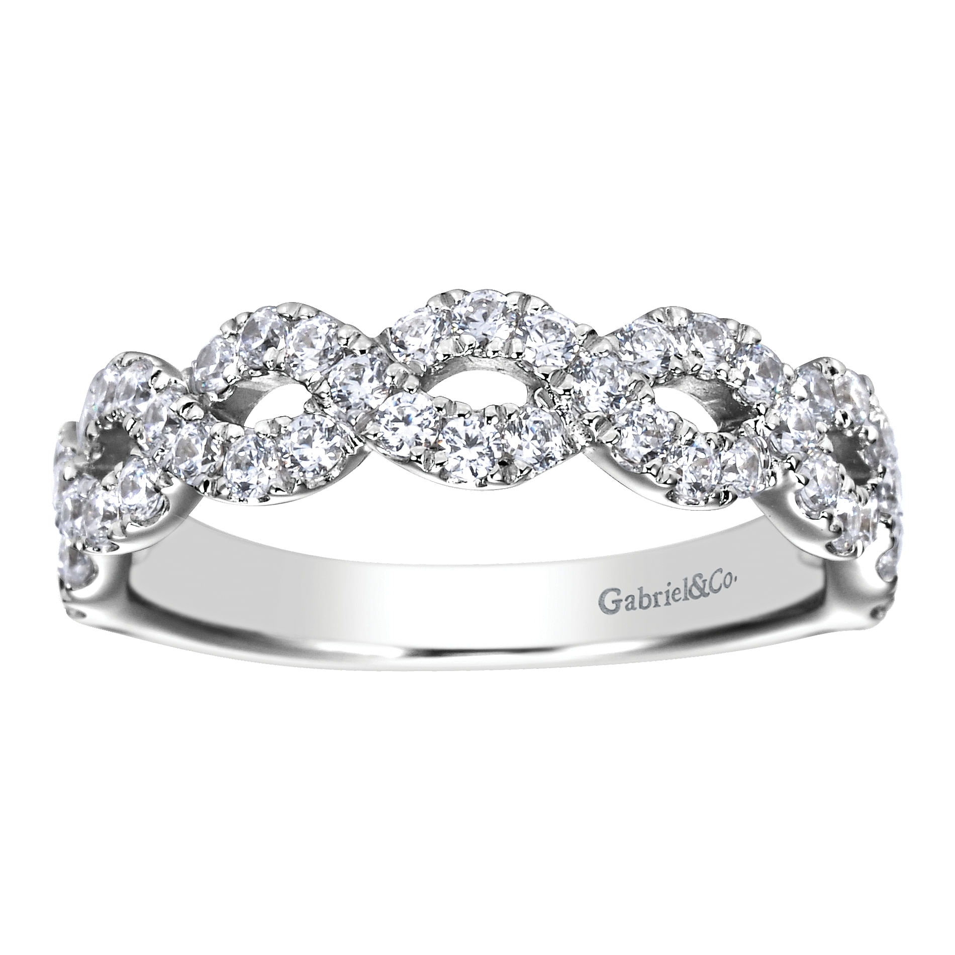 14k White Gold Diamond Fancy Anniversary Band angle 5 14k White Gold Diamond Fancy Anniversary Band angle 5