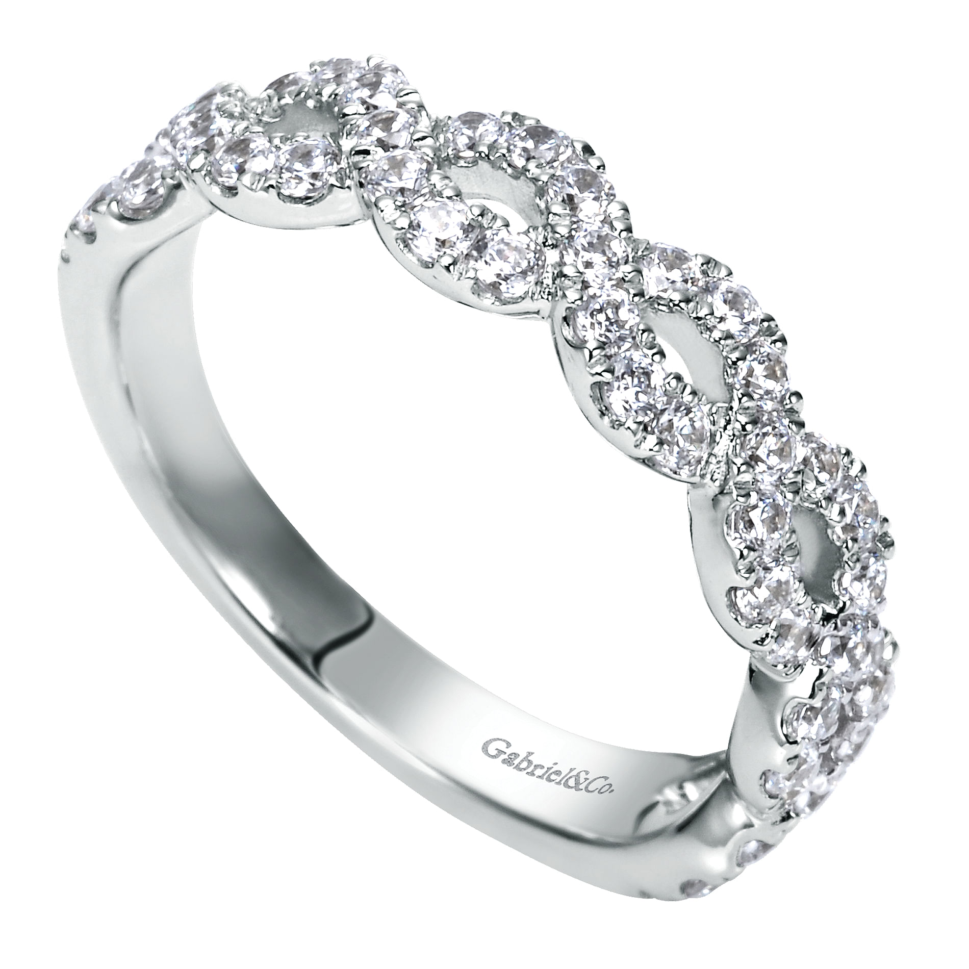 14k White Gold Diamond Fancy Anniversary Band angle 3 14k White Gold Diamond Fancy Anniversary Band angle 3