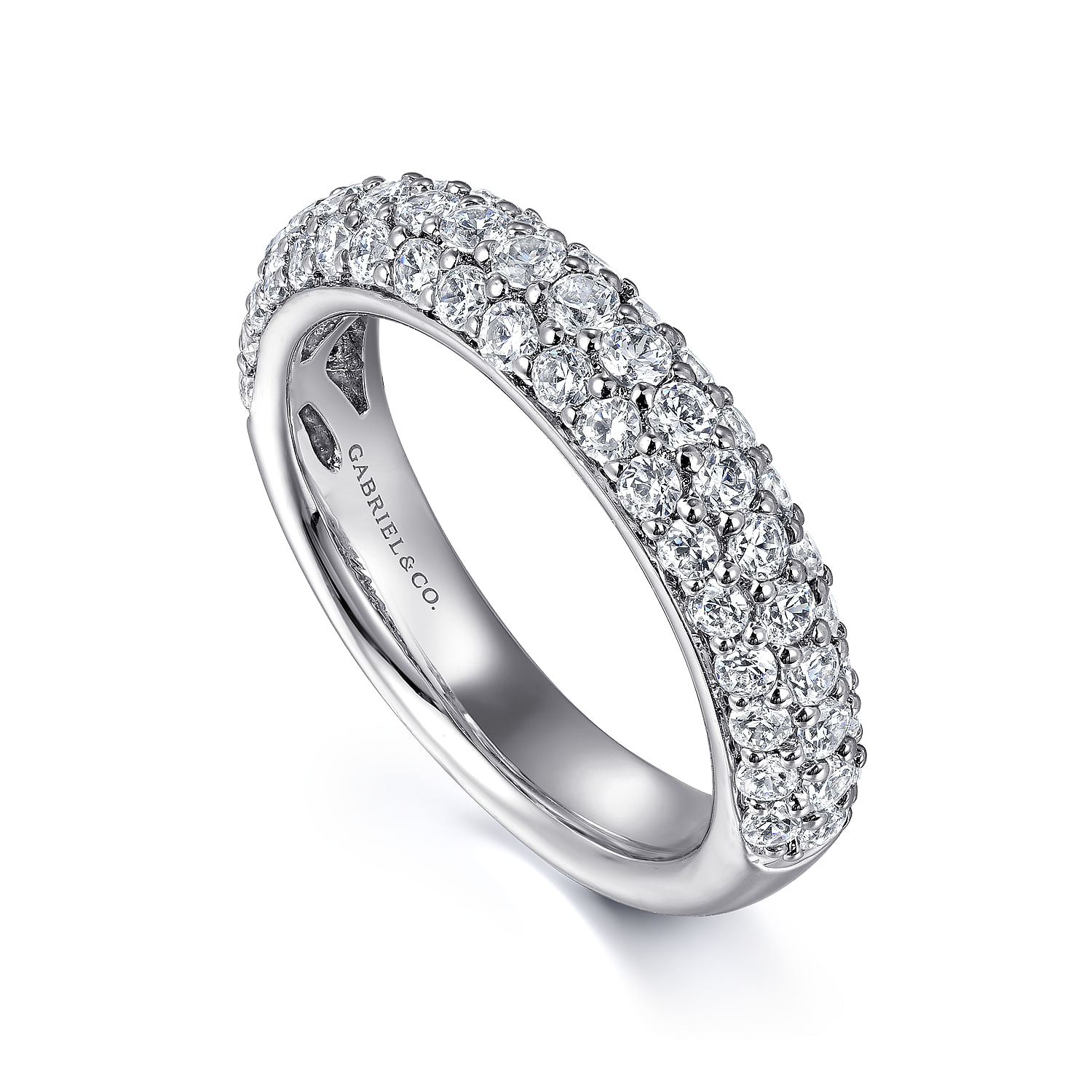14k White Gold Diamond Fancy Anniversary Band angle 3 14k White Gold Diamond Fancy Anniversary Band angle 3