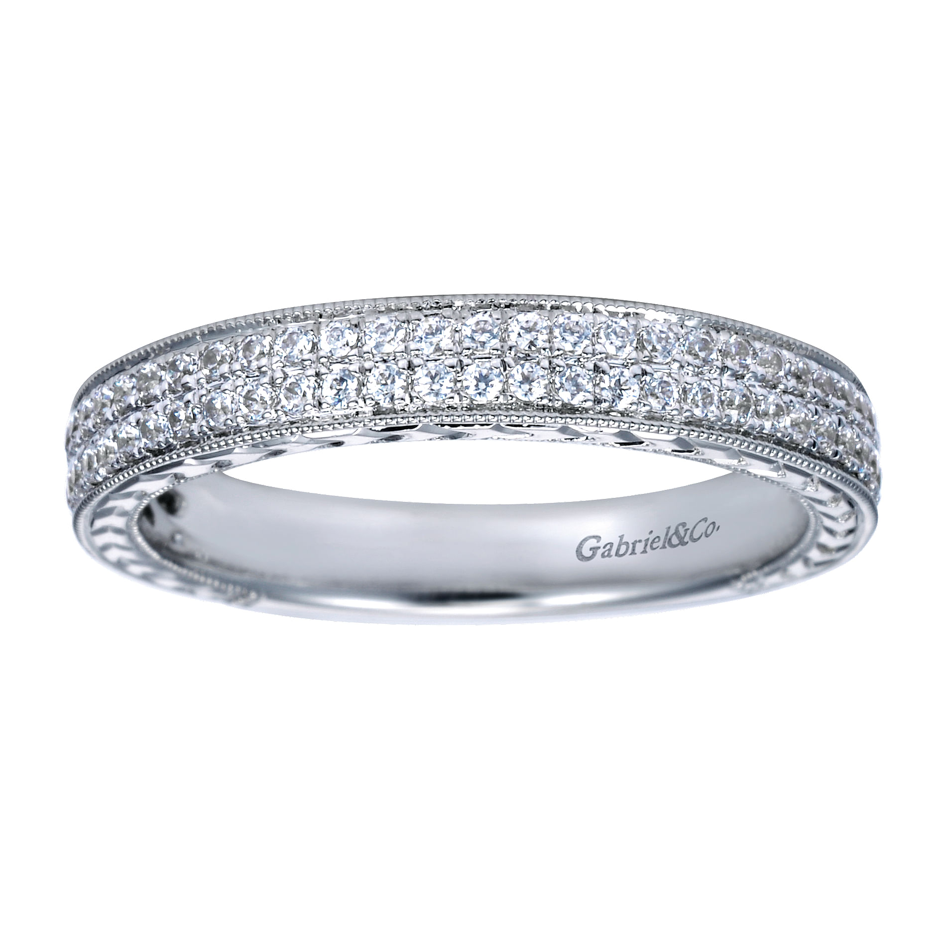 14k White Gold Diamond Fancy Anniversary Band angle 5 14k White Gold Diamond Fancy Anniversary Band angle 5