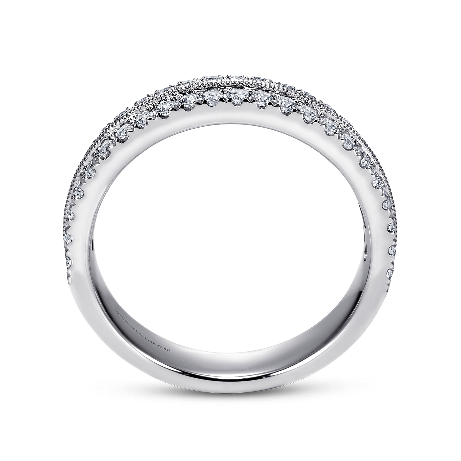 14k White Gold Diamond Fancy Anniversary Band angle 2 14k White Gold Diamond Fancy Anniversary Band angle 2