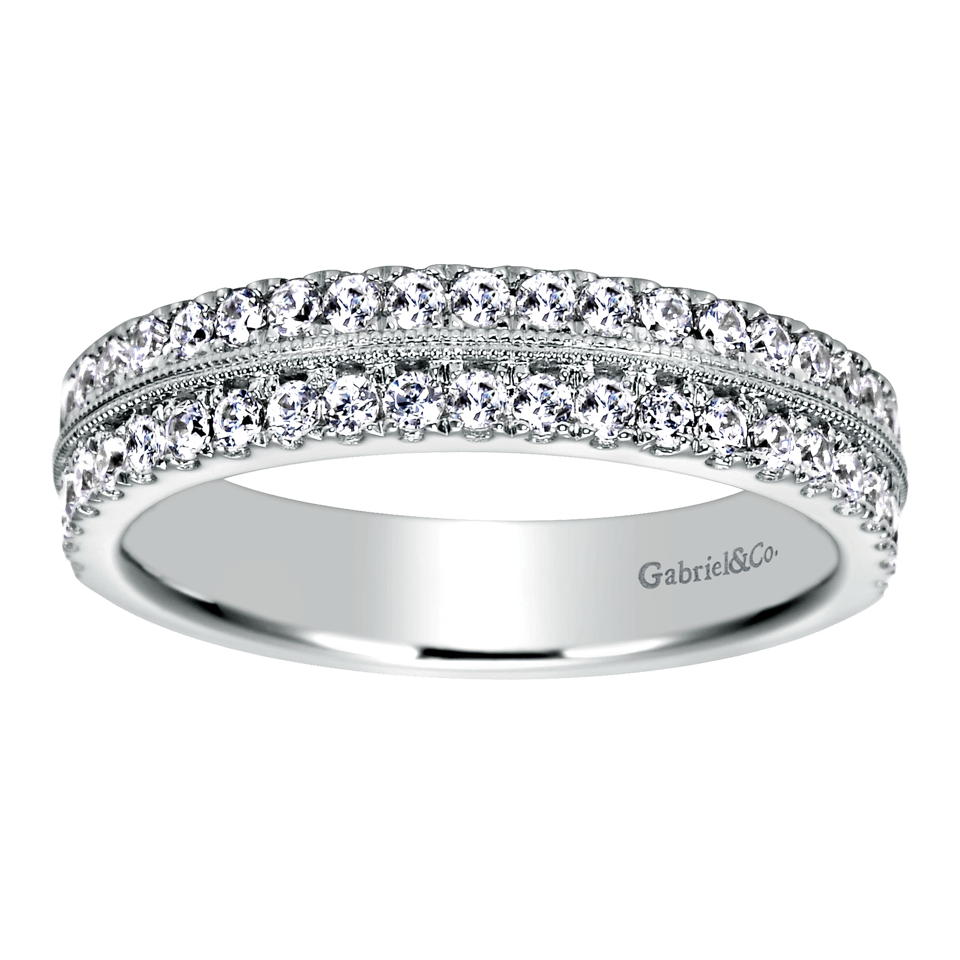 14k White Gold Diamond Fancy Anniversary Band angle 5 14k White Gold Diamond Fancy Anniversary Band angle 5
