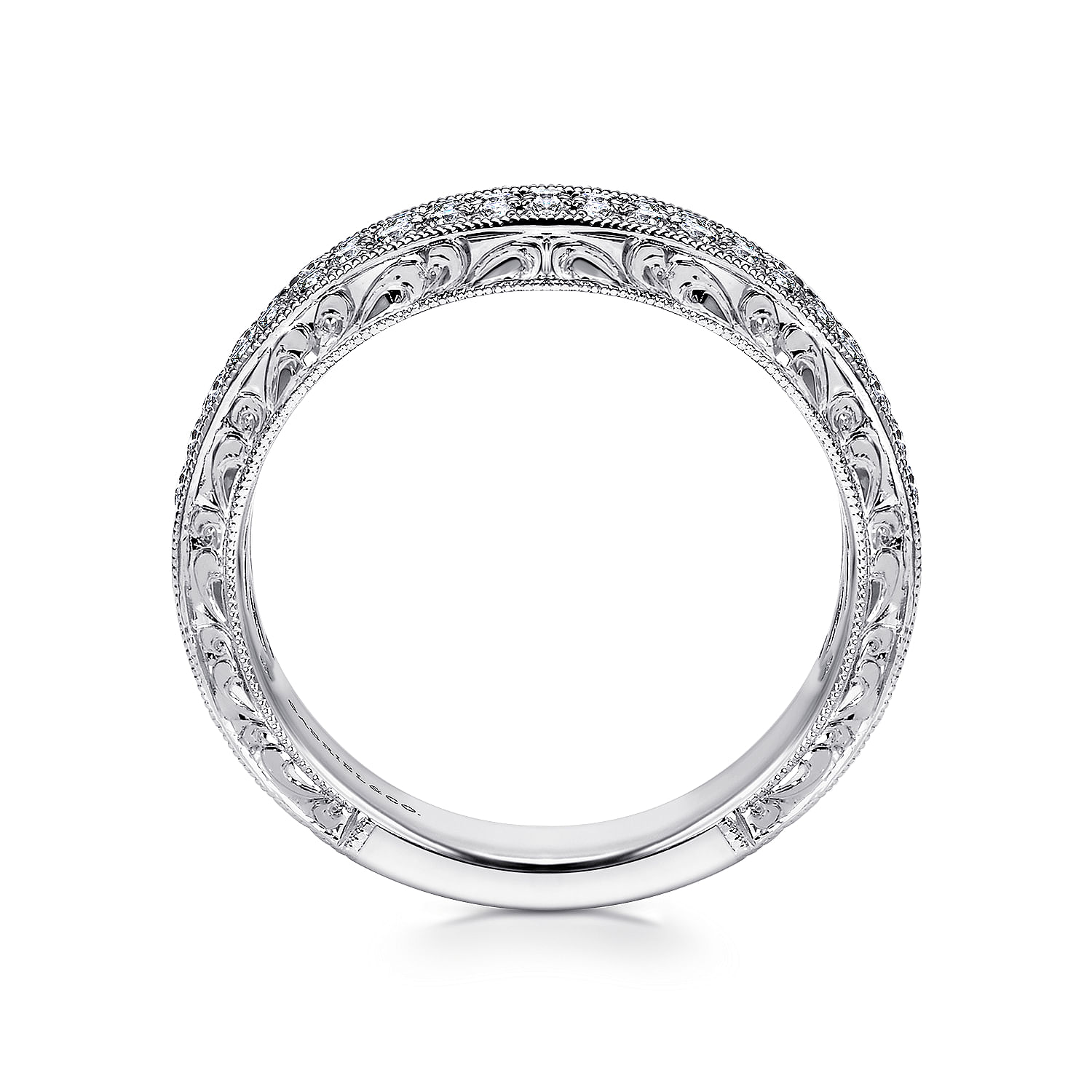 14k White Gold Diamond Fancy Anniversary Band angle 2 14k White Gold Diamond Fancy Anniversary Band angle 2