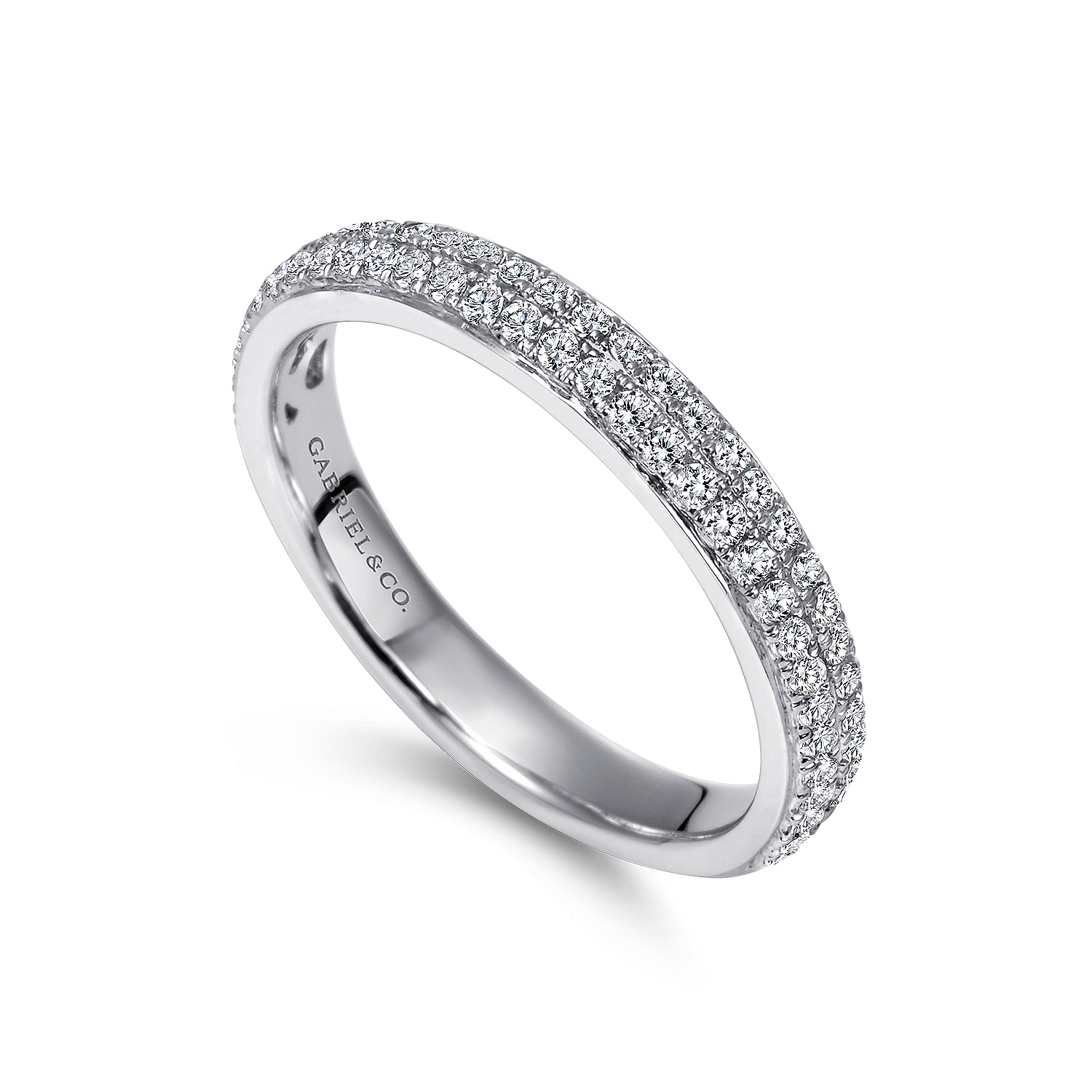 14k White Gold Diamond Fancy Anniversary Band angle 3 14k White Gold Diamond Fancy Anniversary Band angle 3